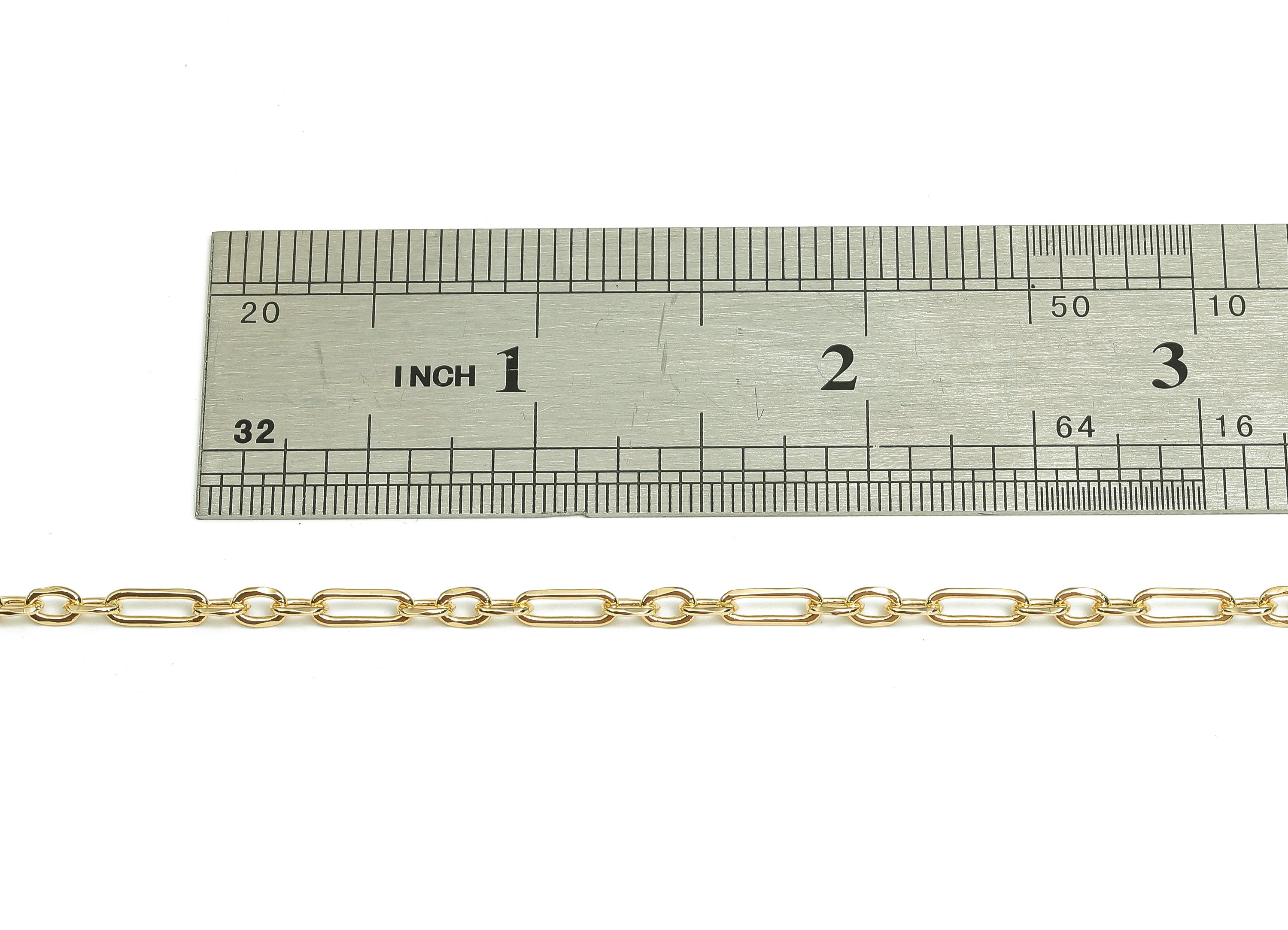 Oval Rectangle Cable Chain - 18K Gold Cable Charm - 18K Real Gold Plated Brass Chain - 8.1x2.9x0.7mm - RGP5273 - DOMEDBAZAAR