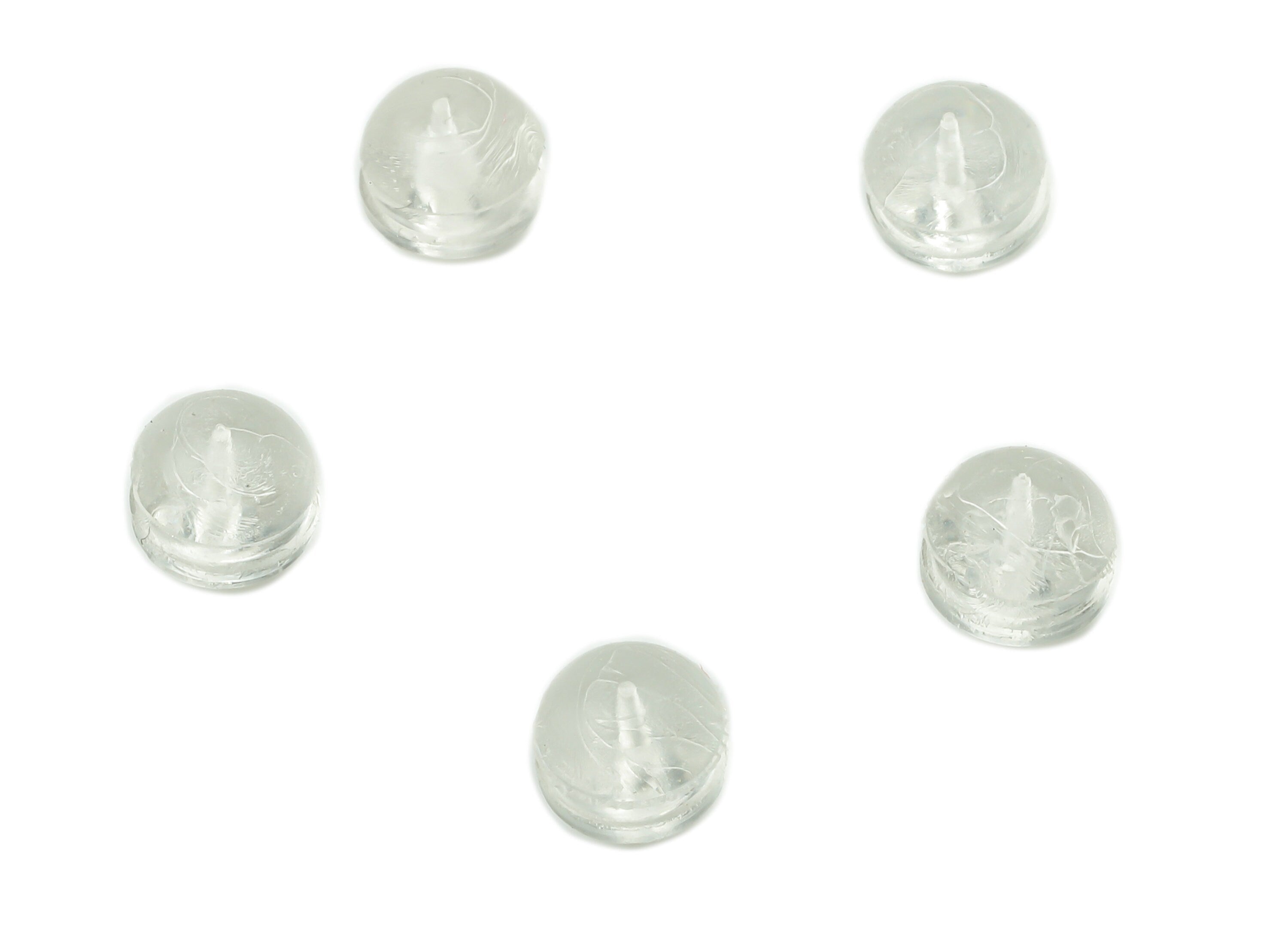 Silicone Earring Stopper Nuts - Clear Rubber Earring Charm - Hamburger Transparent Earring Back - 5.2x5.2x4.1mm - ES1022 - DOMEDBAZAAR