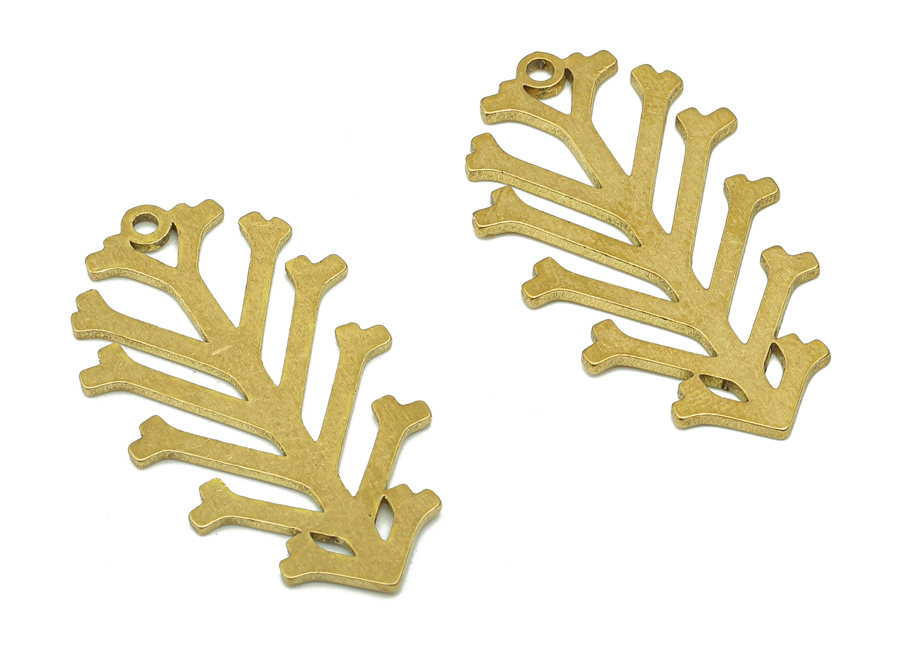 Brass Botanical Earring Charms - Raw Brass Branch Cutout Earring - Branches Pendant With Loop - Arrow For Necklace -29.7x16.6x0.9mm -PPA5094 - DOMEDBAZAAR