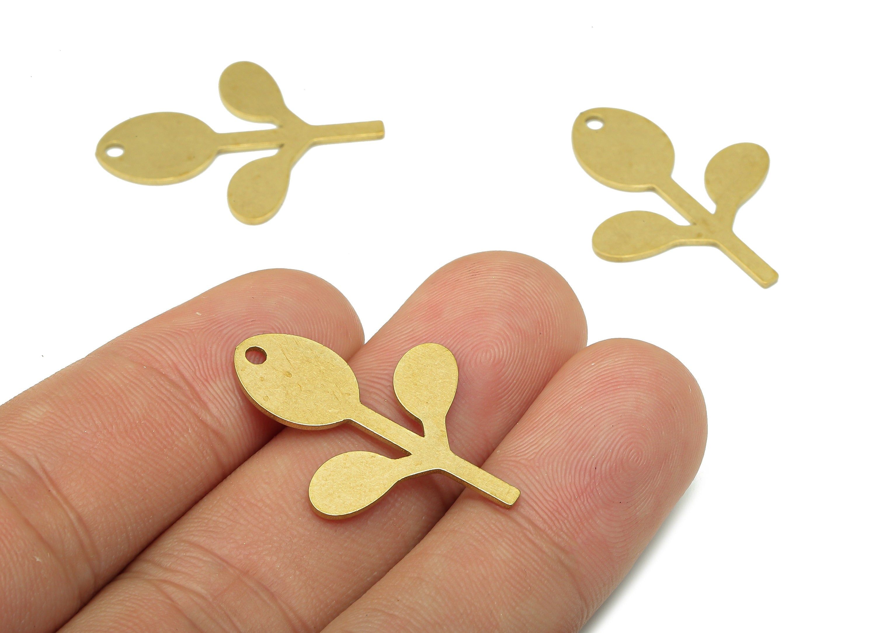 Brass Flower Earring Charms - Raw Brass Cutout Earring - Flower Pendant - Flower Charm For Necklace - 30.06x22.49x0.87mm - PPA5334 - DOMEDBAZAAR