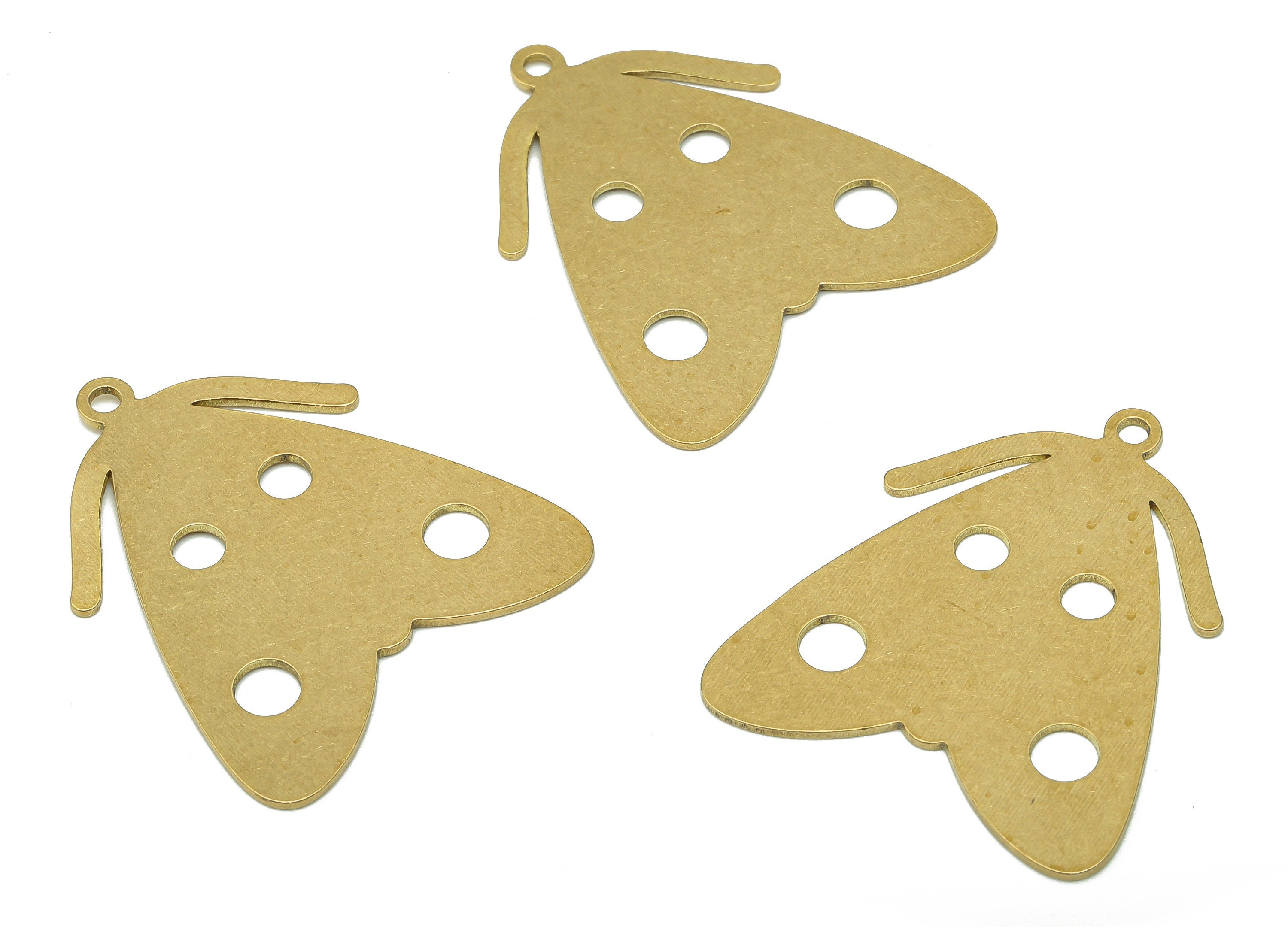 Brass Moth Earring Charm - Raw Brass Cutout Earring - Moth Pendant With Loop - Insect Charm For Necklace - 35.06x29.5x0.76mm - PPA5508 - DOMEDBAZAAR