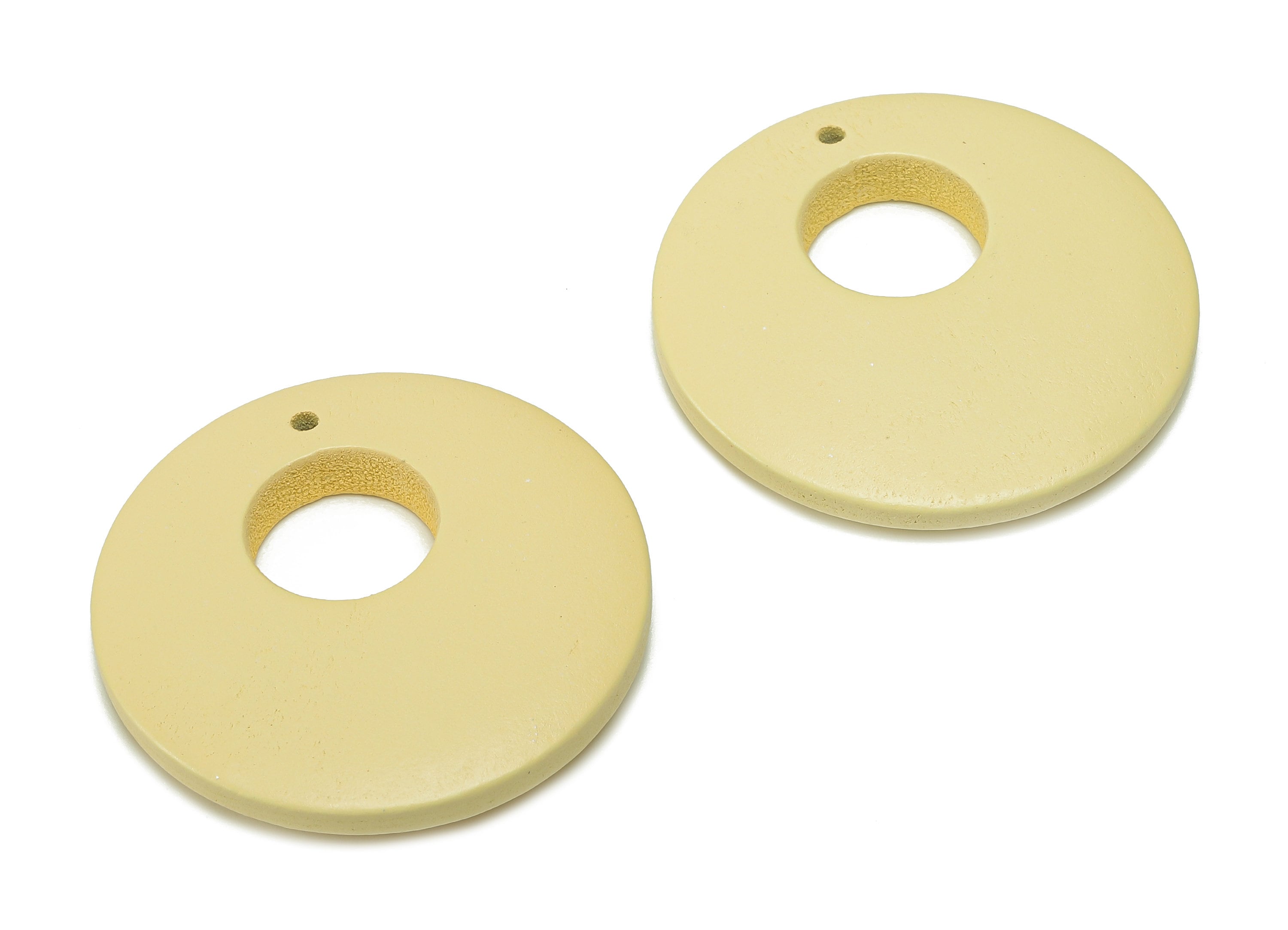 Hemu Wood Round Earring Charm - Hemu Wood Yellow Circle Earring - Hemu Wood Charm - Hemu Wood Earring Finding - 34.9x34.9x5.2mm - BB1283A - DOMEDBAZAAR