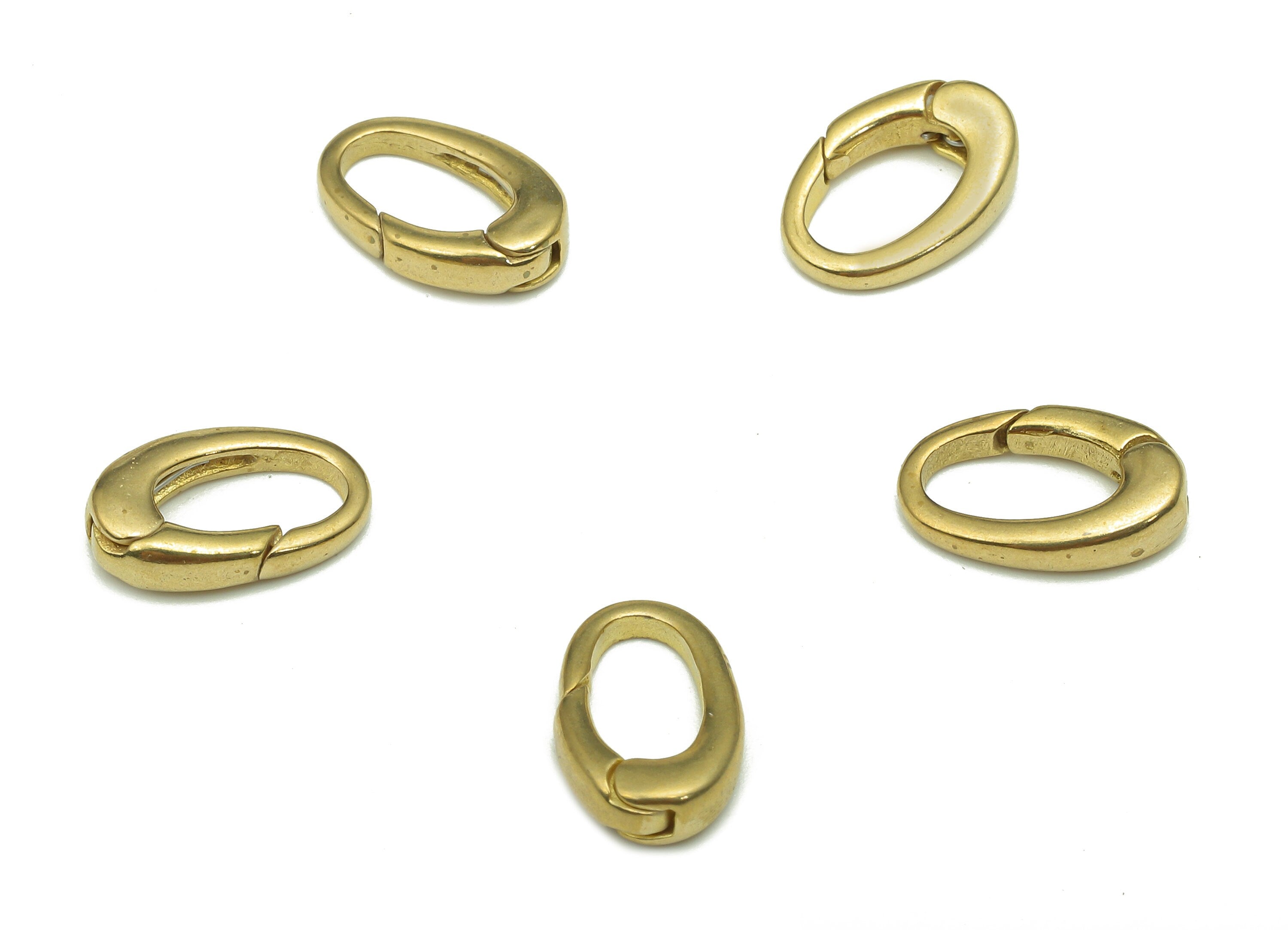 Brass Oval Connector Clasp - Raw Brass Carabiner Parrot Clasp - Parrot Clasp - Lobster Claw Clasp - 12.05x74.8x2.45mm - PP7964 - DOMEDBAZAAR