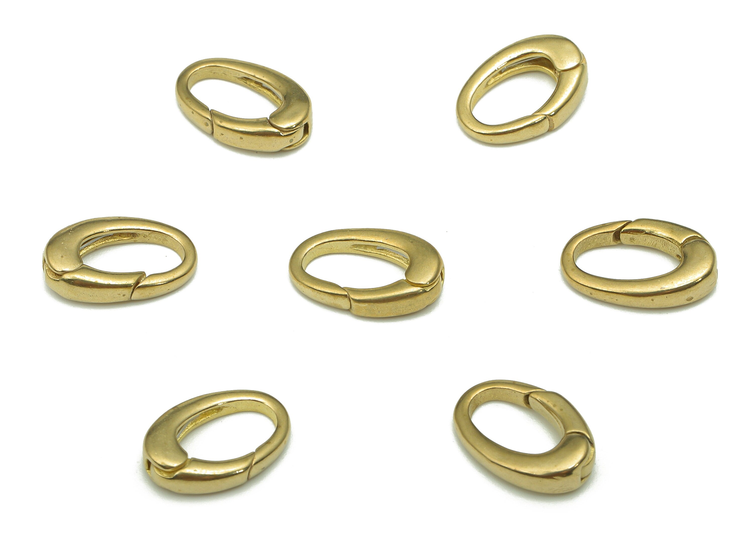 Brass Oval Connector Clasp - Raw Brass Carabiner Parrot Clasp - Parrot Clasp - Lobster Claw Clasp - 12.05x74.8x2.45mm - PP7964 - DOMEDBAZAAR