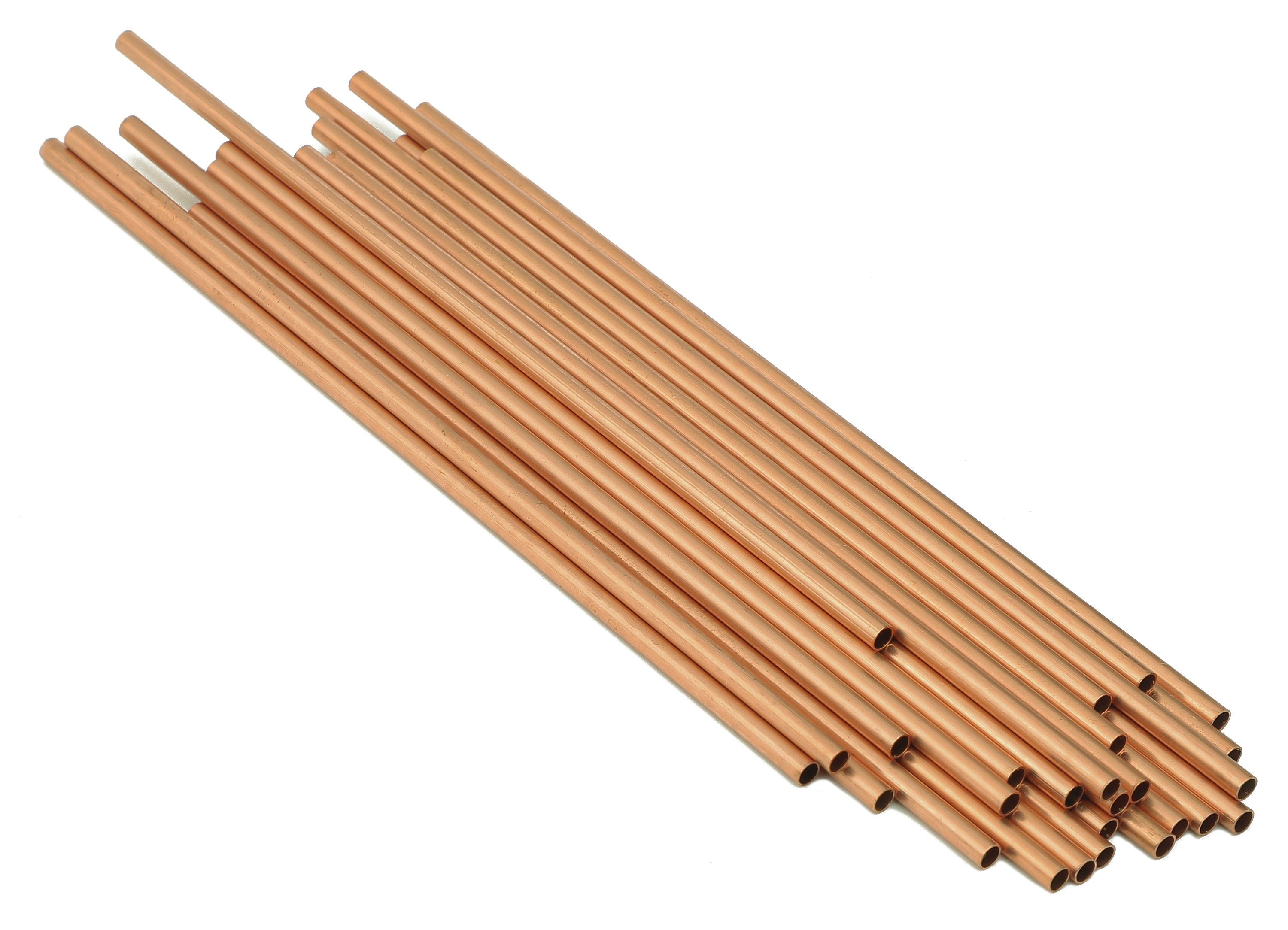 Copper Himmeli Tubes - Raw Copper Round Himmeli DIY Tube Beads - Circle Pipes for Geometric - For Air Plants - 3x0.2x130mm - PP8146-130 - DOMEDBAZAAR