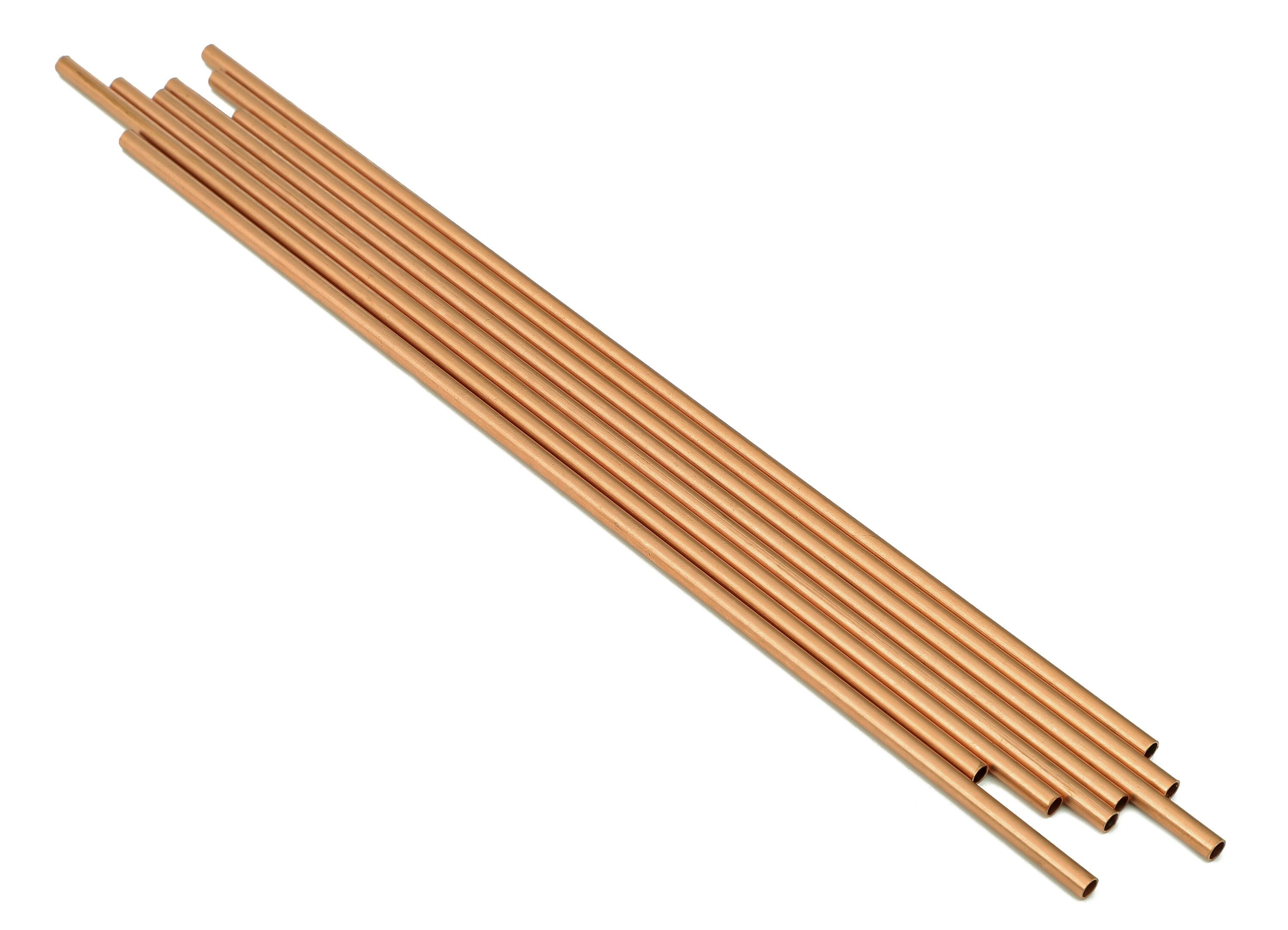 Copper Himmeli Tubes - Raw Copper Round Himmeli DIY Tube Beads - Circle Pipes for Geometric - For Air Plants - 3x0.2x180mm - PP8146-180 - DOMEDBAZAAR