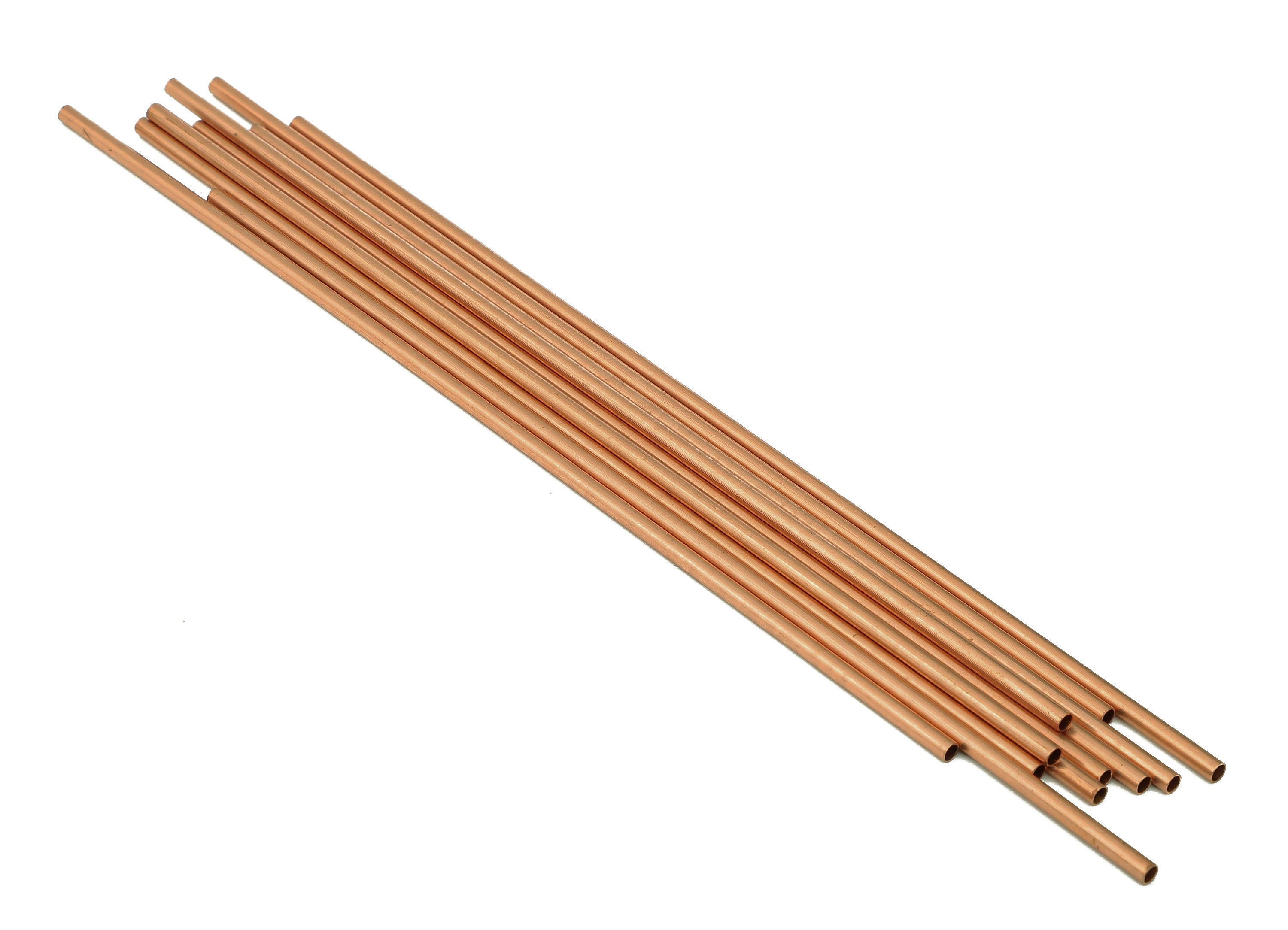 Copper Himmeli Tubes - Raw Copper Round Himmeli DIY Tube Beads - Circle Pipes for Geometric - For Air Plants - 3x0.2x190mm - PP8146-190 - DOMEDBAZAAR