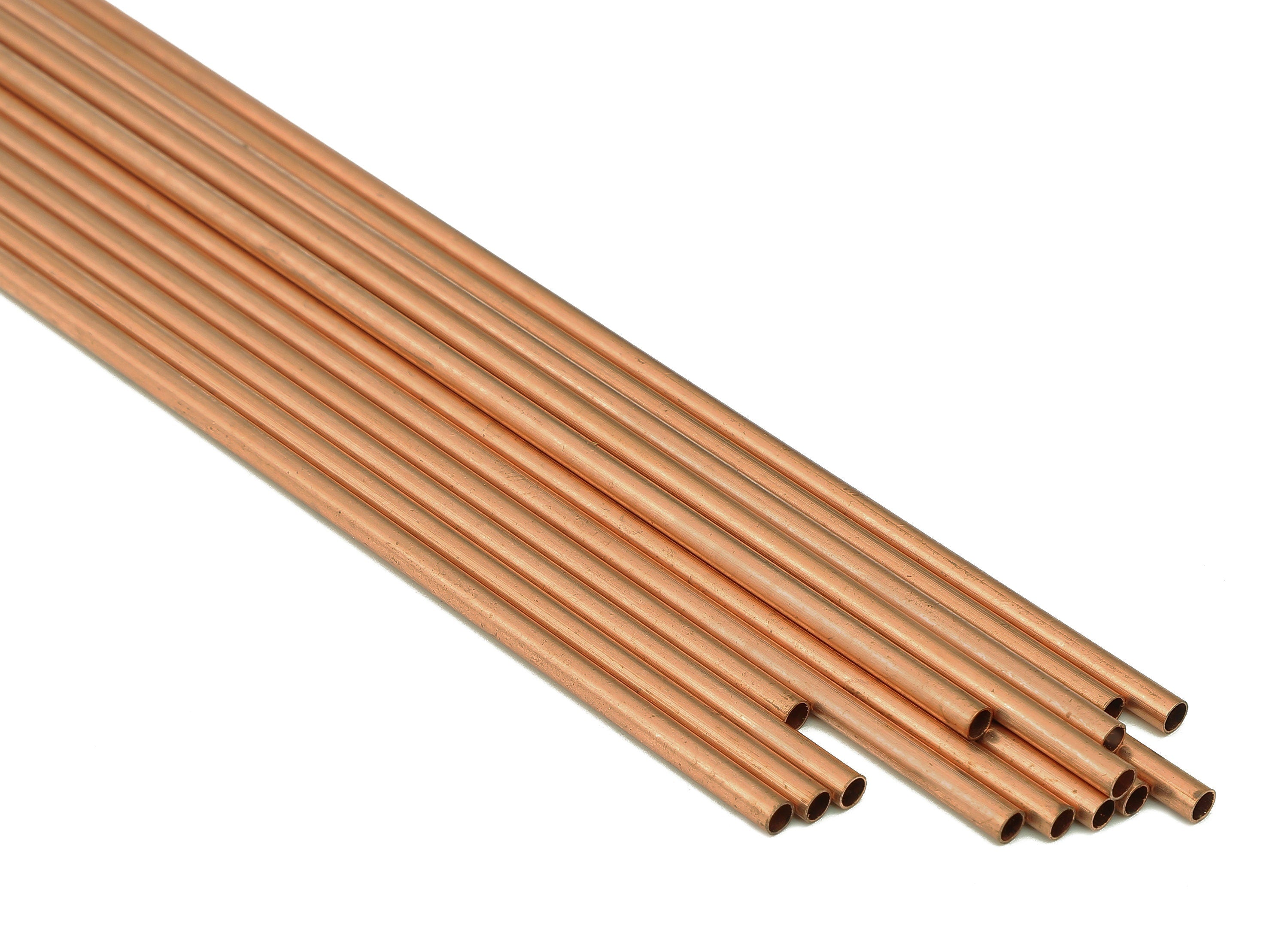 Copper Himmeli Tubes - Raw Copper Round Himmeli DIY Tube Beads - Circle Pipes for Geometric - For Air Plants - 3x0.2x200mm - PP8146-200 - DOMEDBAZAAR