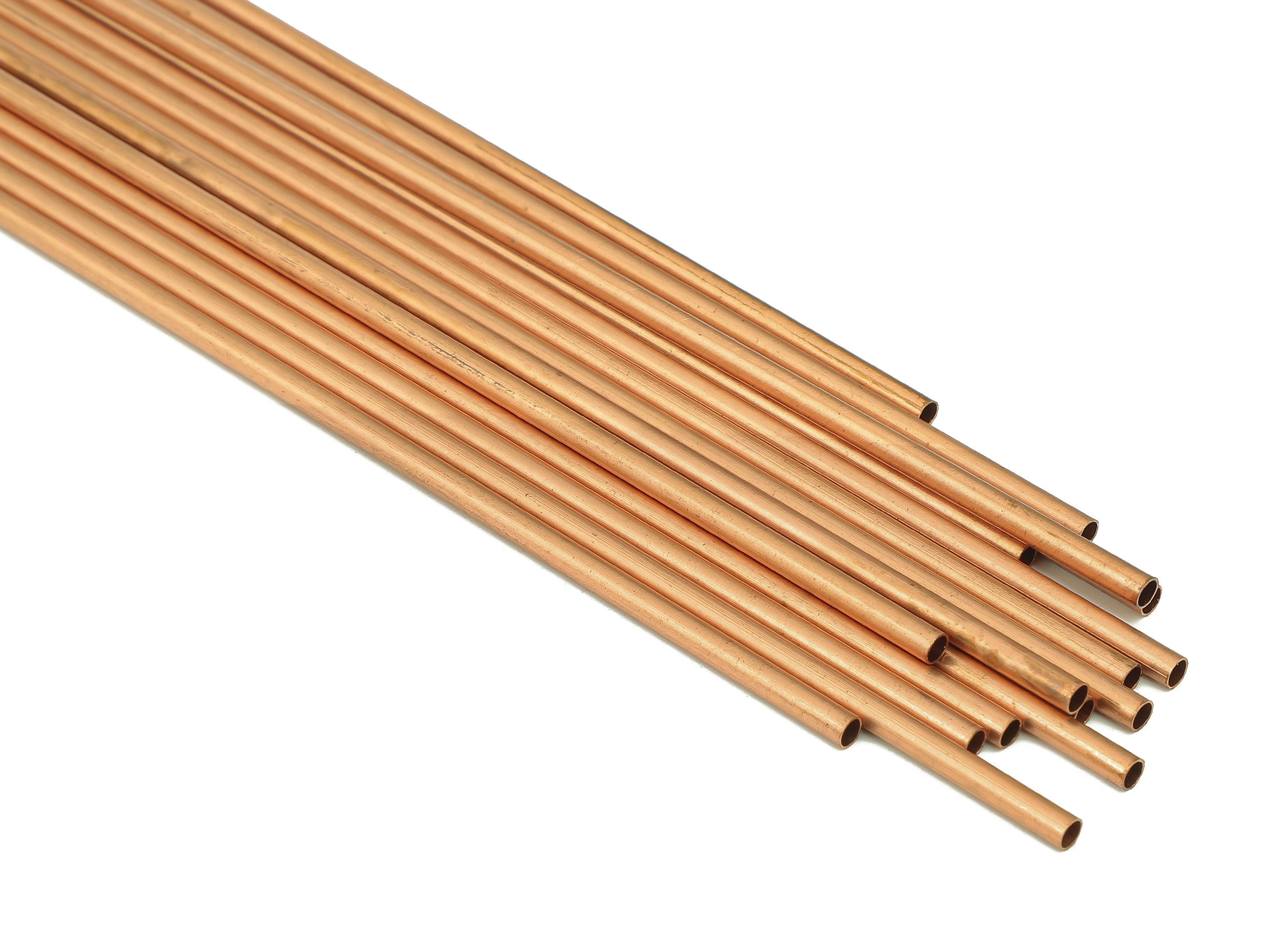 Copper Himmeli Tubes - Raw Copper Round Himmeli DIY Tube Beads - Circle Pipes for Geometric - For Air Plants - 3x0.2x325mm - PP8146-325 - DOMEDBAZAAR