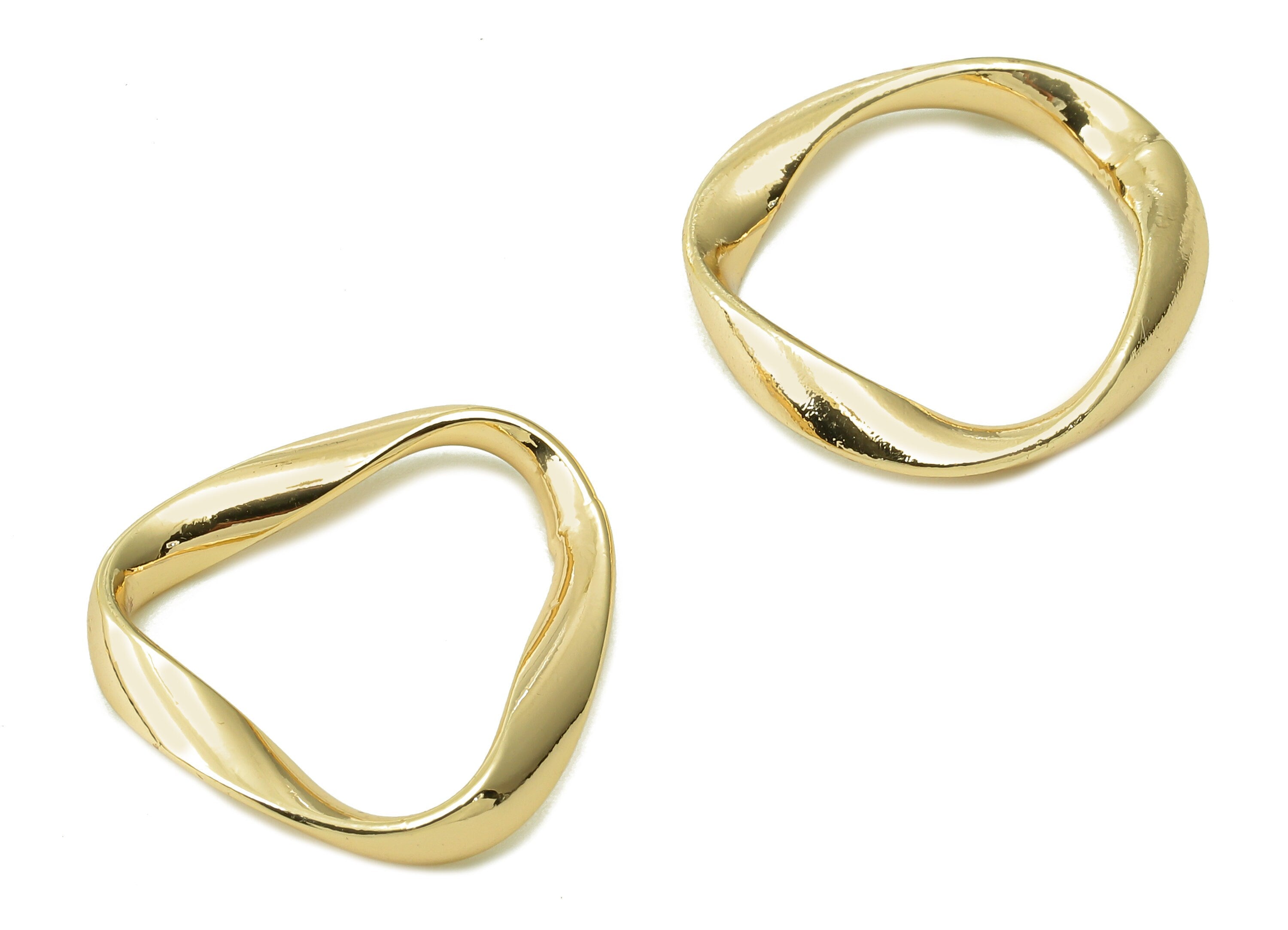 Brass Irregular Ring - Gold Geometry Ring - Gold Triangle Hoop - 18K Real Gold Plated Brass - 20.1x20.1x1.5mm - RGP5393 - DOMEDBAZAAR