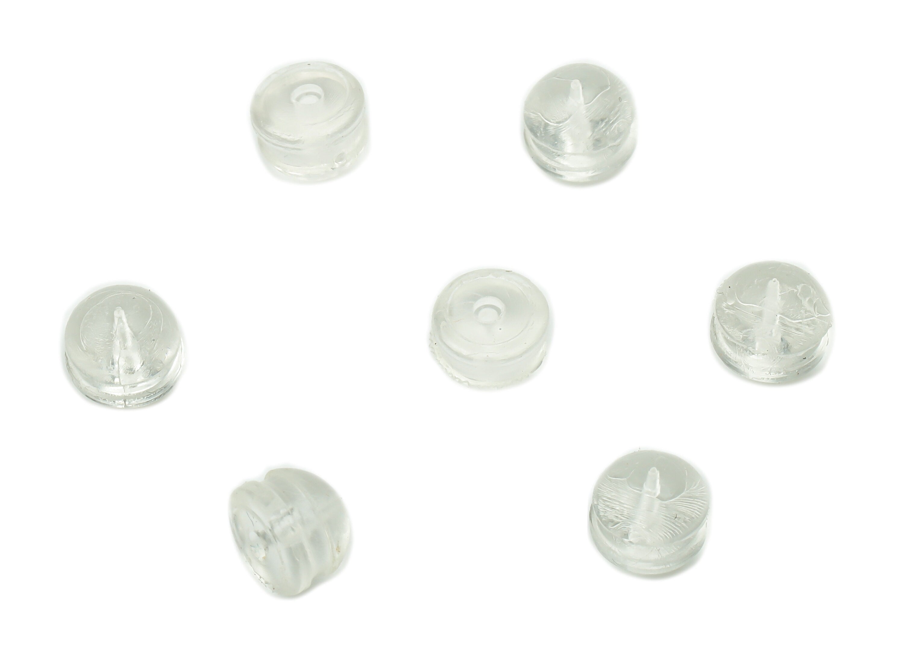 Silicone Earring Stopper Nuts - Clear Rubber Earring Charm - Hamburger Transparent Earring Back - 5.2x5.2x4.1mm - ES1022 - DOMEDBAZAAR