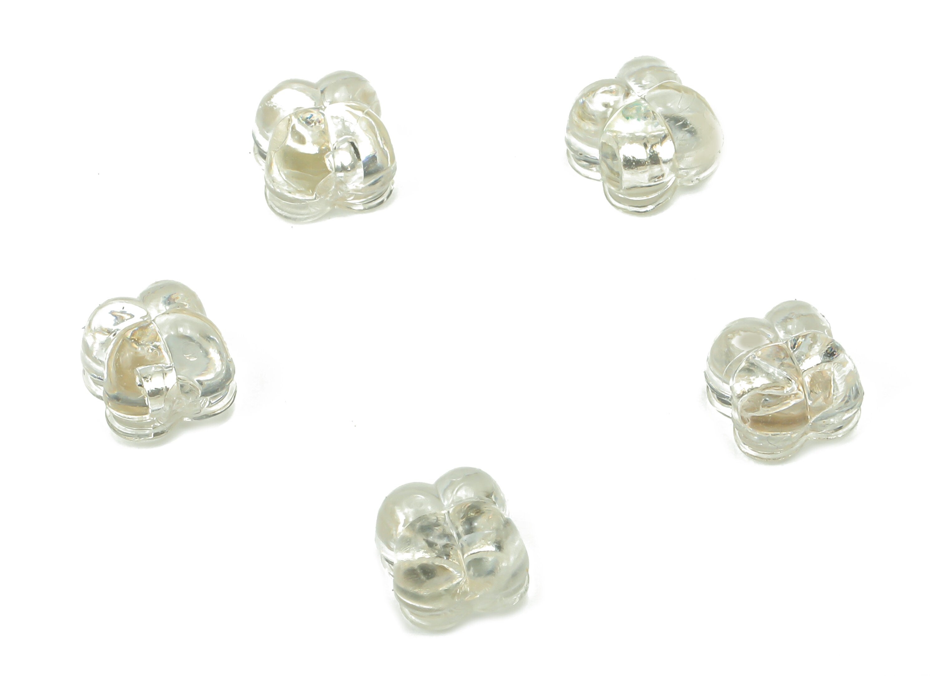 Clear Silicone Earring Stopper Nut - Rubber Earring Back - 304 Stainless Steel - 925 Silver Tone Plating - 4.6x4.6x3.8mm - ES1028 - DOMEDBAZAAR