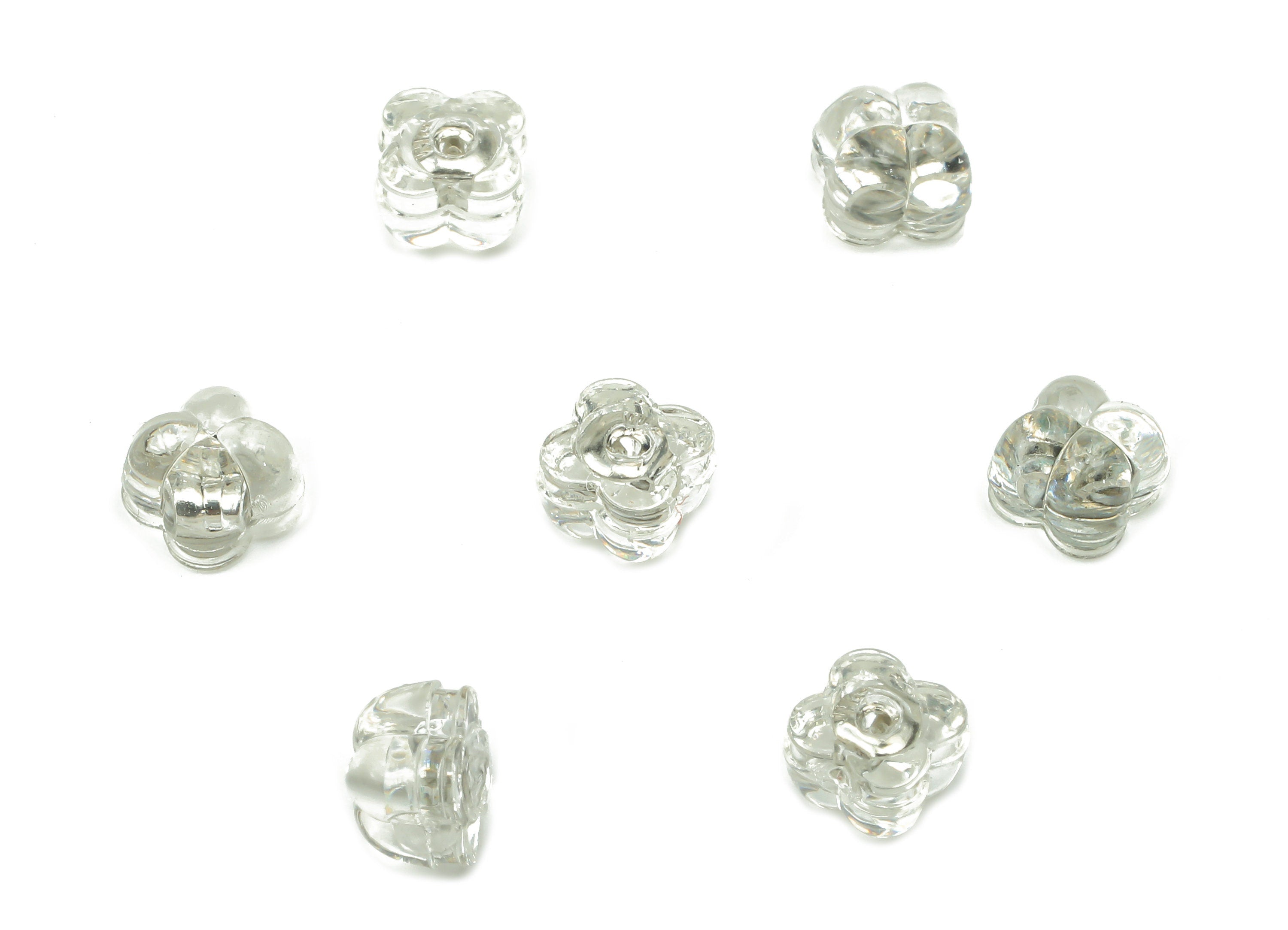 Silicone Earring Stopper Nuts - Clear Silicone Earring - Rubber Transparent Earring Back - 304 Stainless Steel - 4.6x4.6x3.8mm - ES1029 - DOMEDBAZAAR