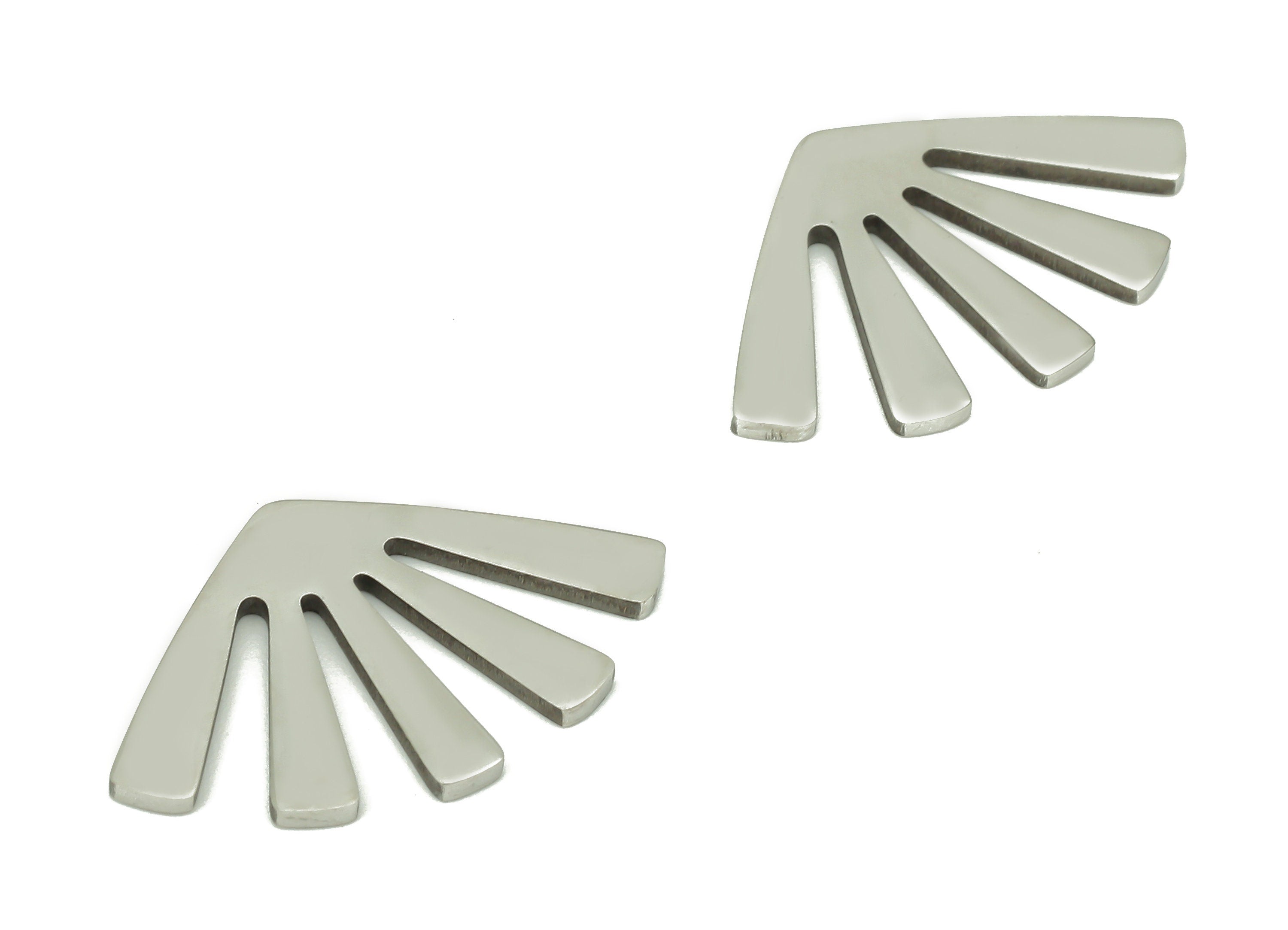 Fringe Fan Earring Charms - Fringe Earring - 316 Stainless Steel - Fringe Fan Charm - Earring Findings - 19.8x12.5x0.8mm - SS1384 - DOMEDBAZAAR