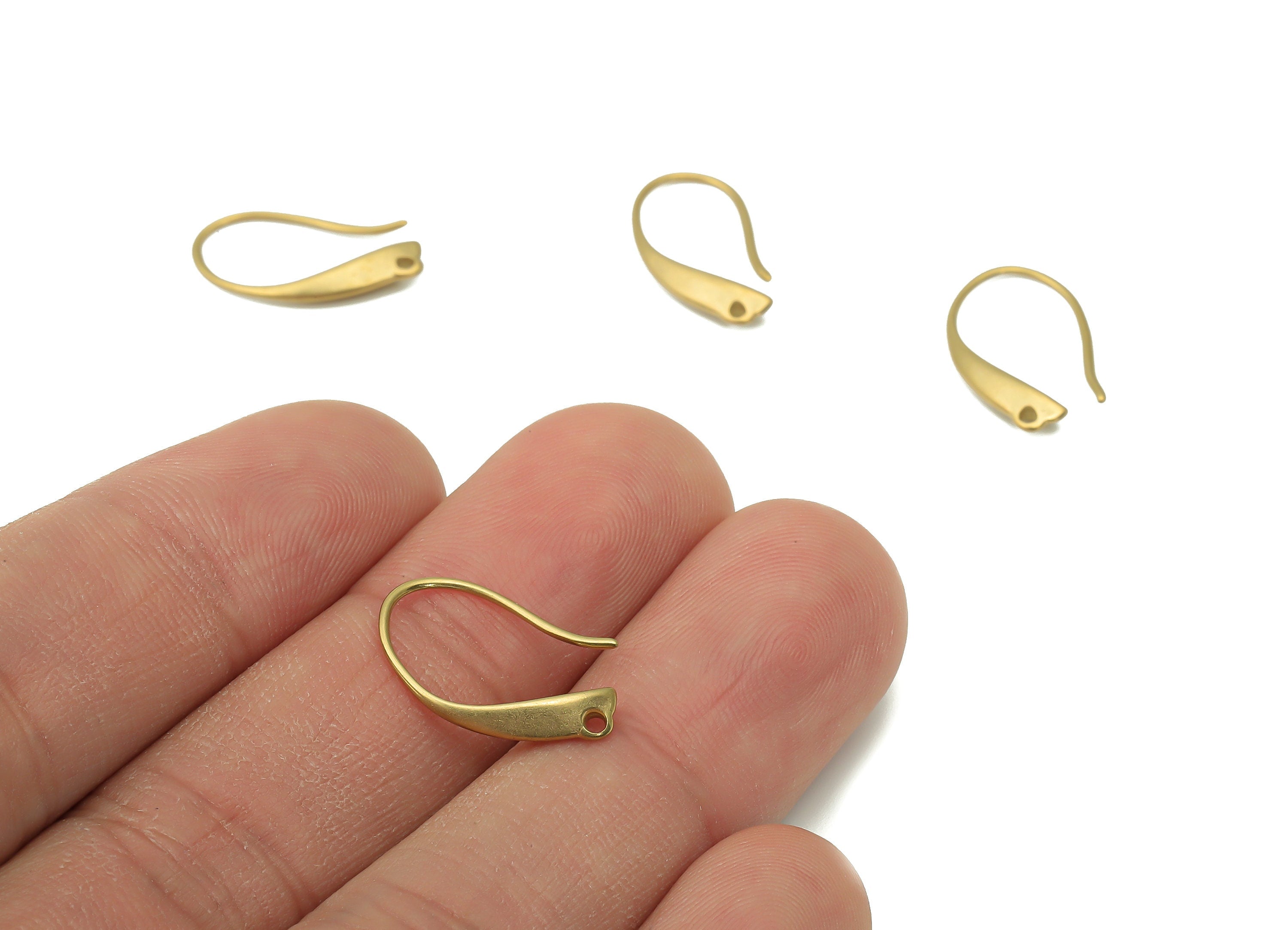 Brass Earrings Wires - Raw Brass U Earrings Hook - Brass U Hook Charm With Loop - Earrings Findings - 17x9.2x0.45mm - PP7396 - DOMEDBAZAAR