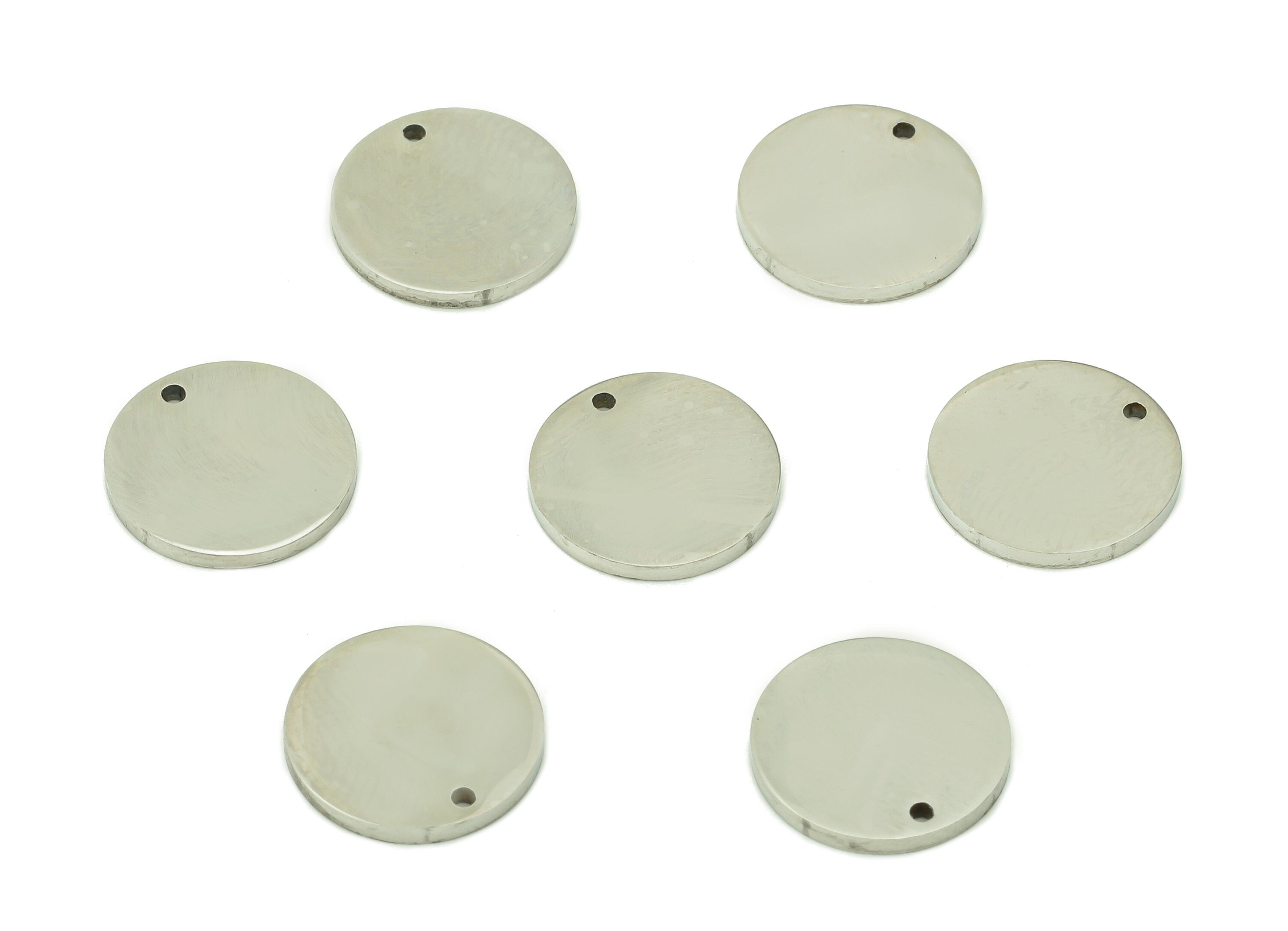 Steel Round Earring Charms - Circle Pendant - 216 Stainless Steel - 18K Real Gold Plating Charm - 11.8x11.8x1.1mm - SS1416 - DOMEDBAZAAR