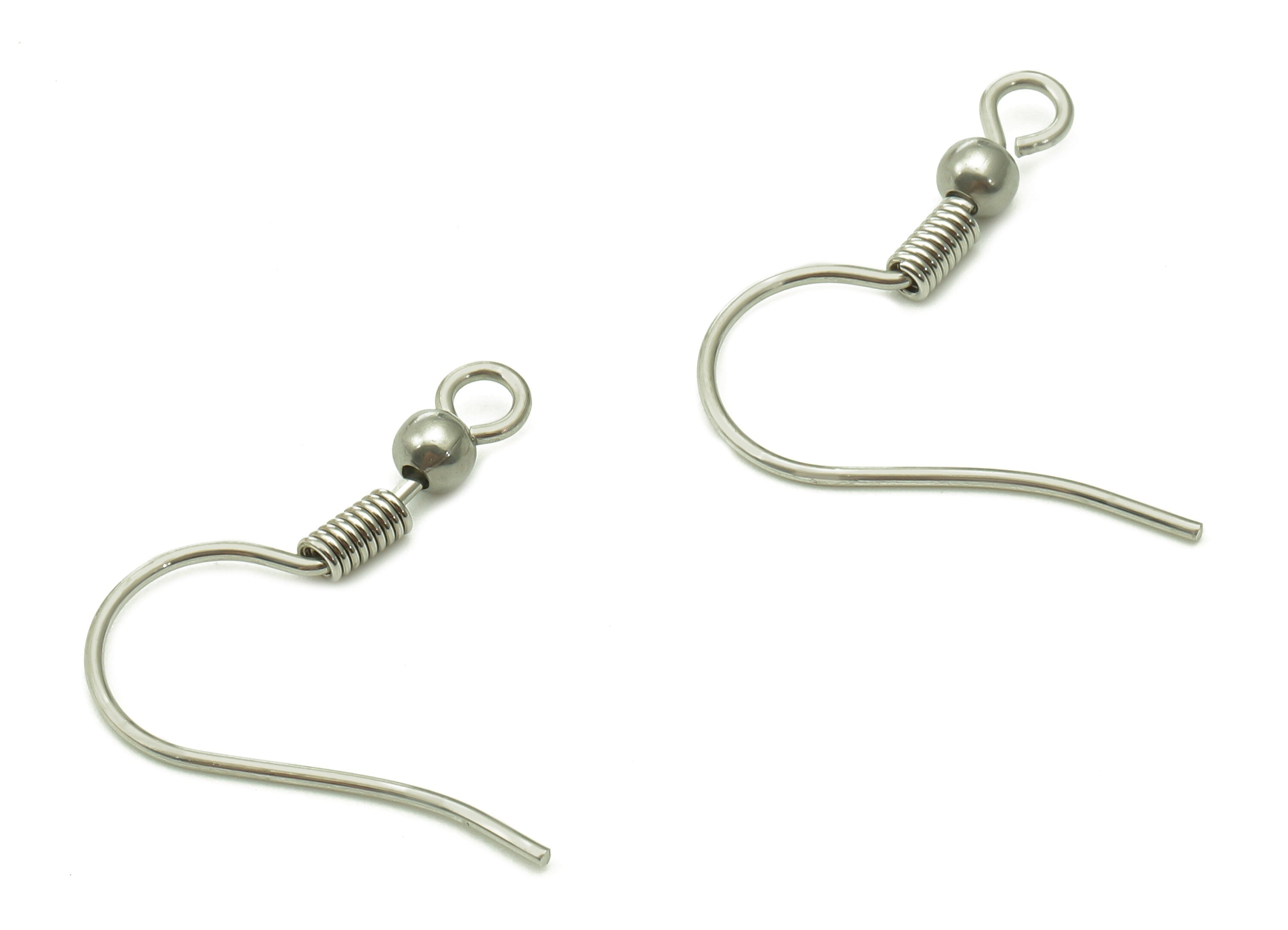 Stainless Steel Earring Hook - 0.7X19 Stainless Steel Earring Wires - Earring Findings - 316 Stainless Steel - 22.24x19.14x2.92mm - SS1408 - DOMEDBAZAAR