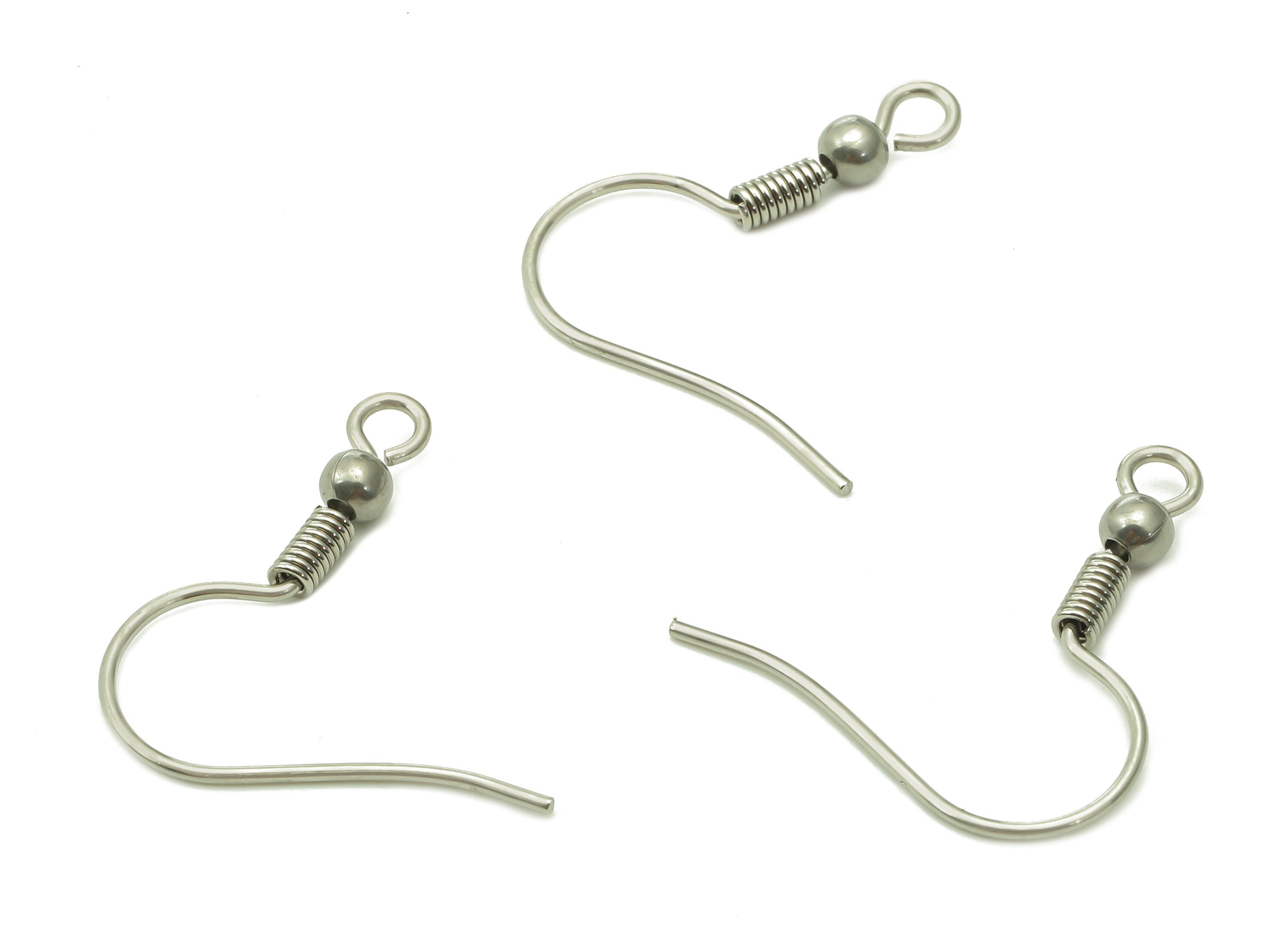 Stainless Steel Earring Hook - 0.7X19 Stainless Steel Earring Wires - Earring Findings - 316 Stainless Steel - 22.24x19.14x2.92mm - SS1408 - DOMEDBAZAAR