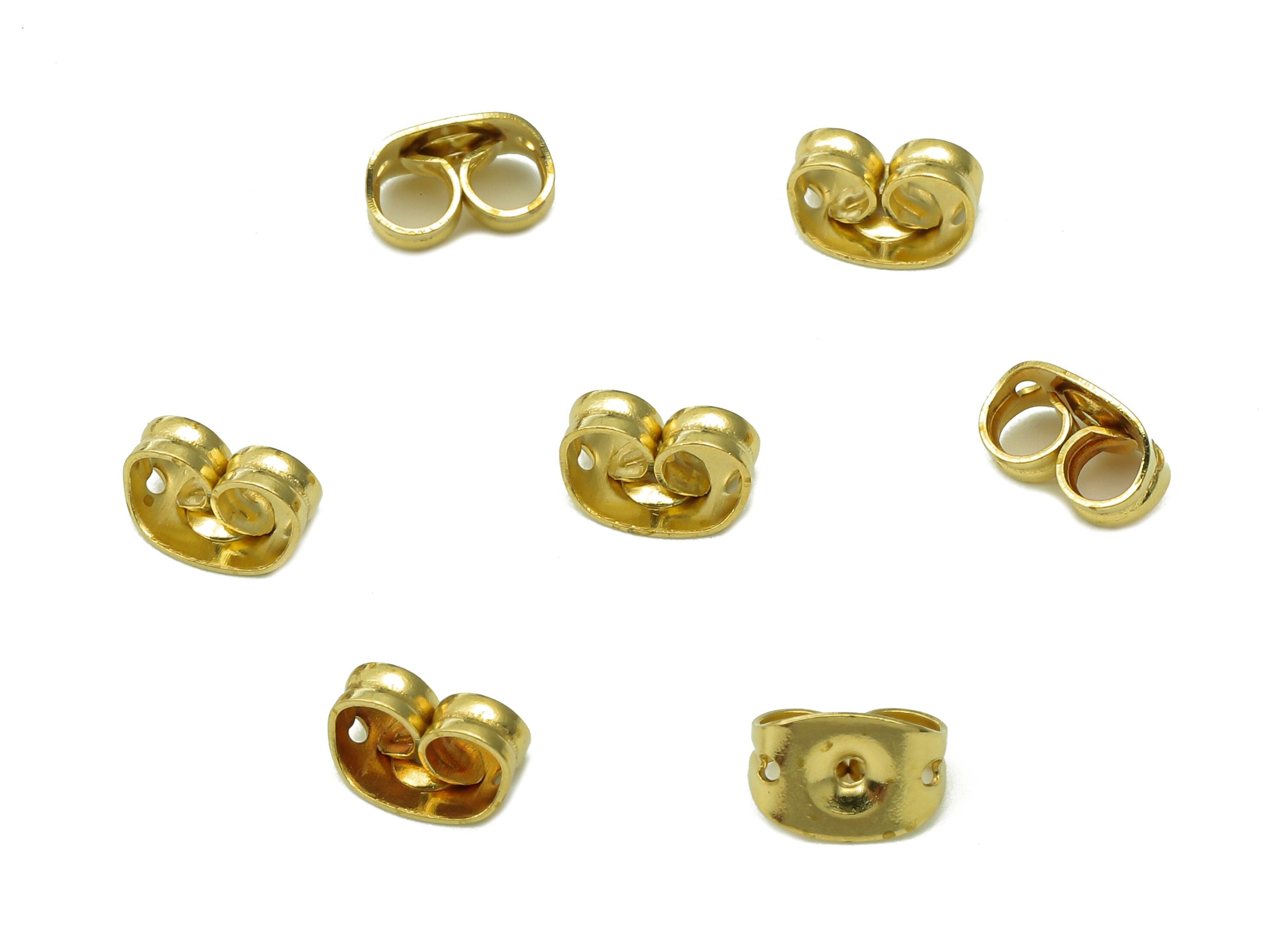 Brass Stud Earring Back - Raw Brass Earring Post Nuts - Ear Nuts Stopper - Stud Back Stopper - Earring Wire Backs - 6.3x4.6x0.32mm - PP8002 - DOMEDBAZAAR