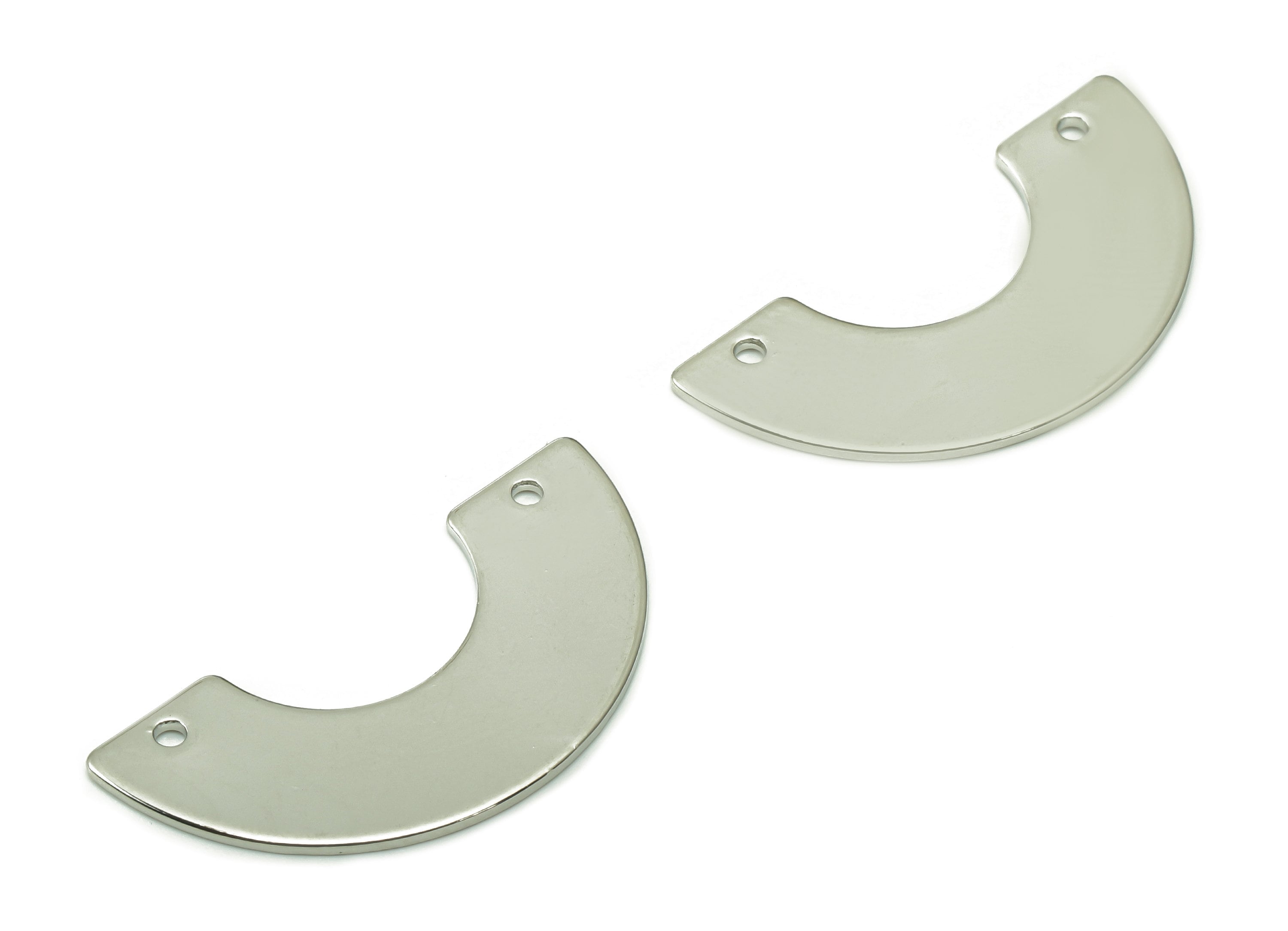 Brass U Semicircle Connector - Silver Rainbow Connector - Half Moon Earring With 2 Holes - 18K Real White Gold Plated-30.1x15.3x1mm-RGP5339S - DOMEDBAZAAR