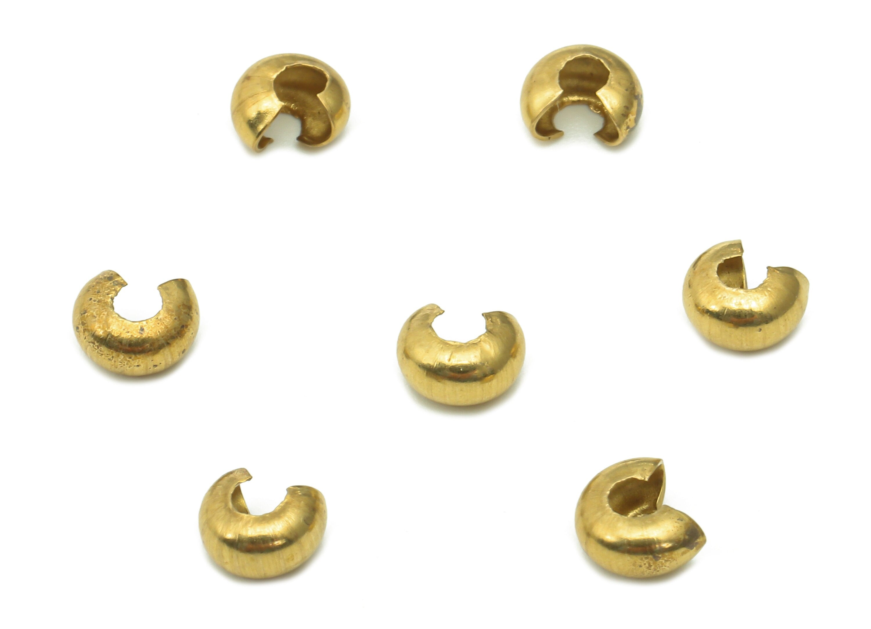 Brass Open Hoop Elevator Lock - Raw Brass Elevator Lock For Chain - Mini C Hoop Bracelet - Necklace Findings - 5.5x4.4x1.3mm - PP8073 - DOMEDBAZAAR