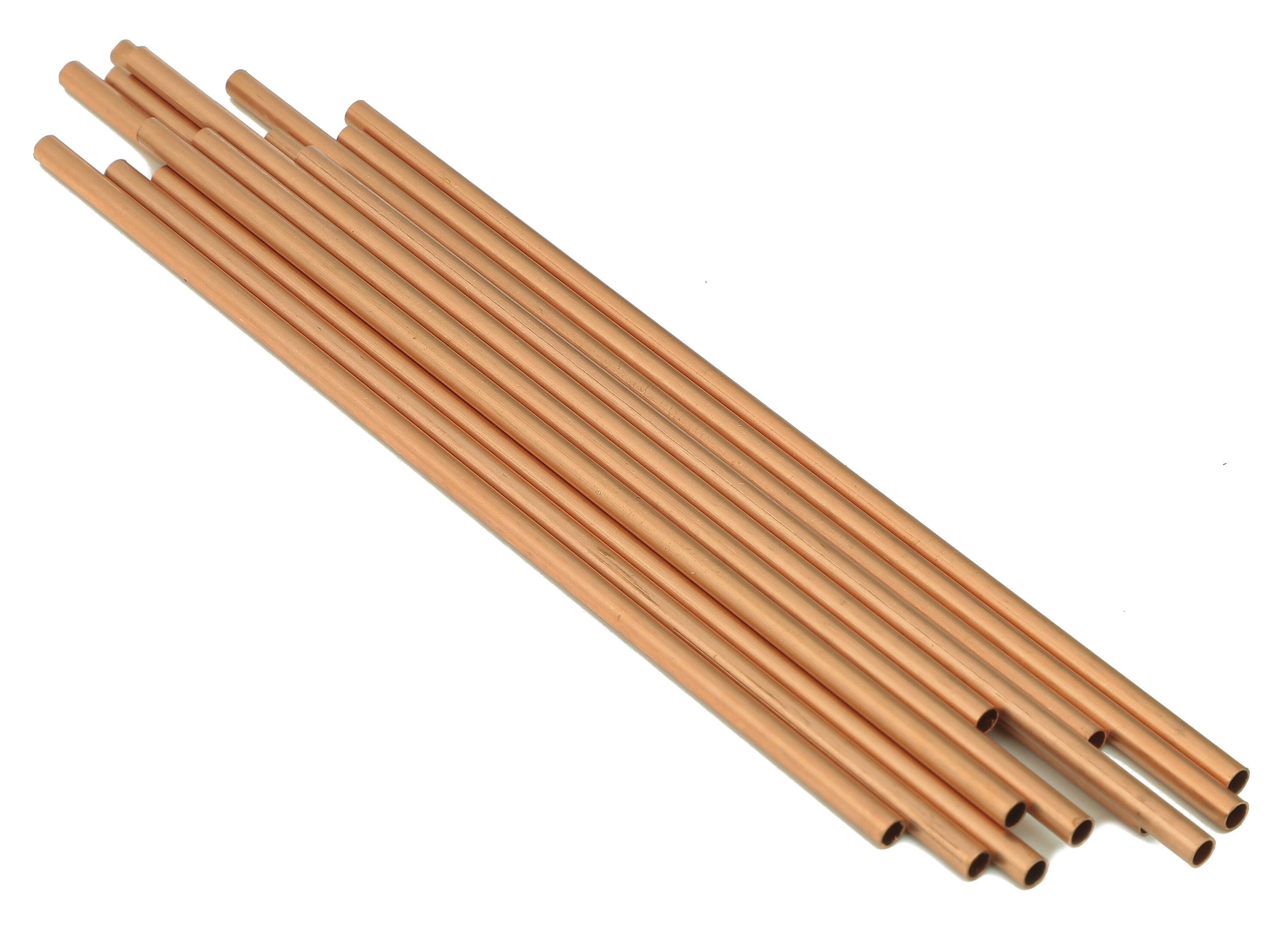 Copper Himmeli Tubes - Raw Copper Round Himmeli DIY Tube Beads - Circle Pipes for Geometric - For Air Plants - 3x0.2x120mm - PP8146-120 - DOMEDBAZAAR