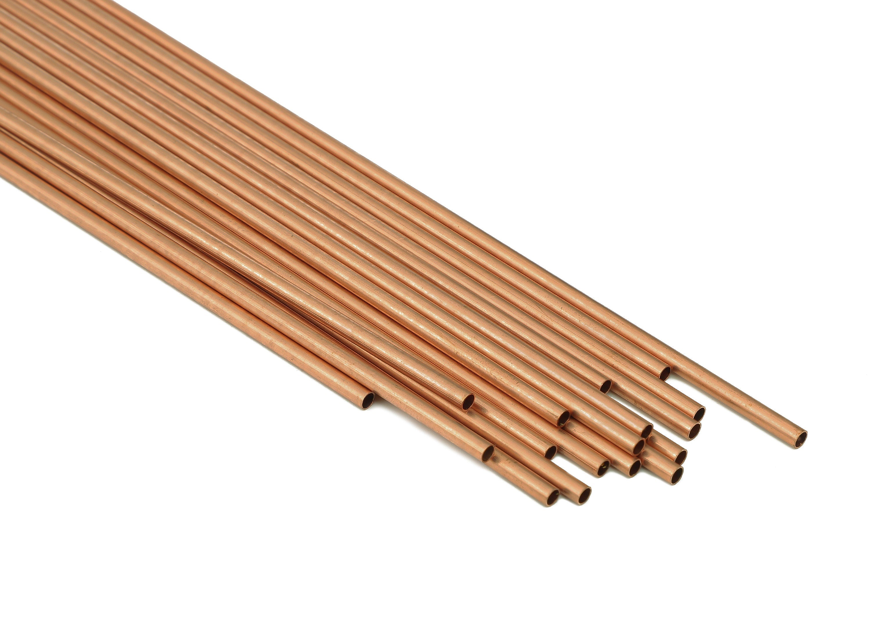 Copper Himmeli Tubes - Raw Copper Round Himmeli DIY Tube Beads - Circle Pipes for Geometric - For Air Plants - 3x0.2x190mm - PP8146-190 - DOMEDBAZAAR