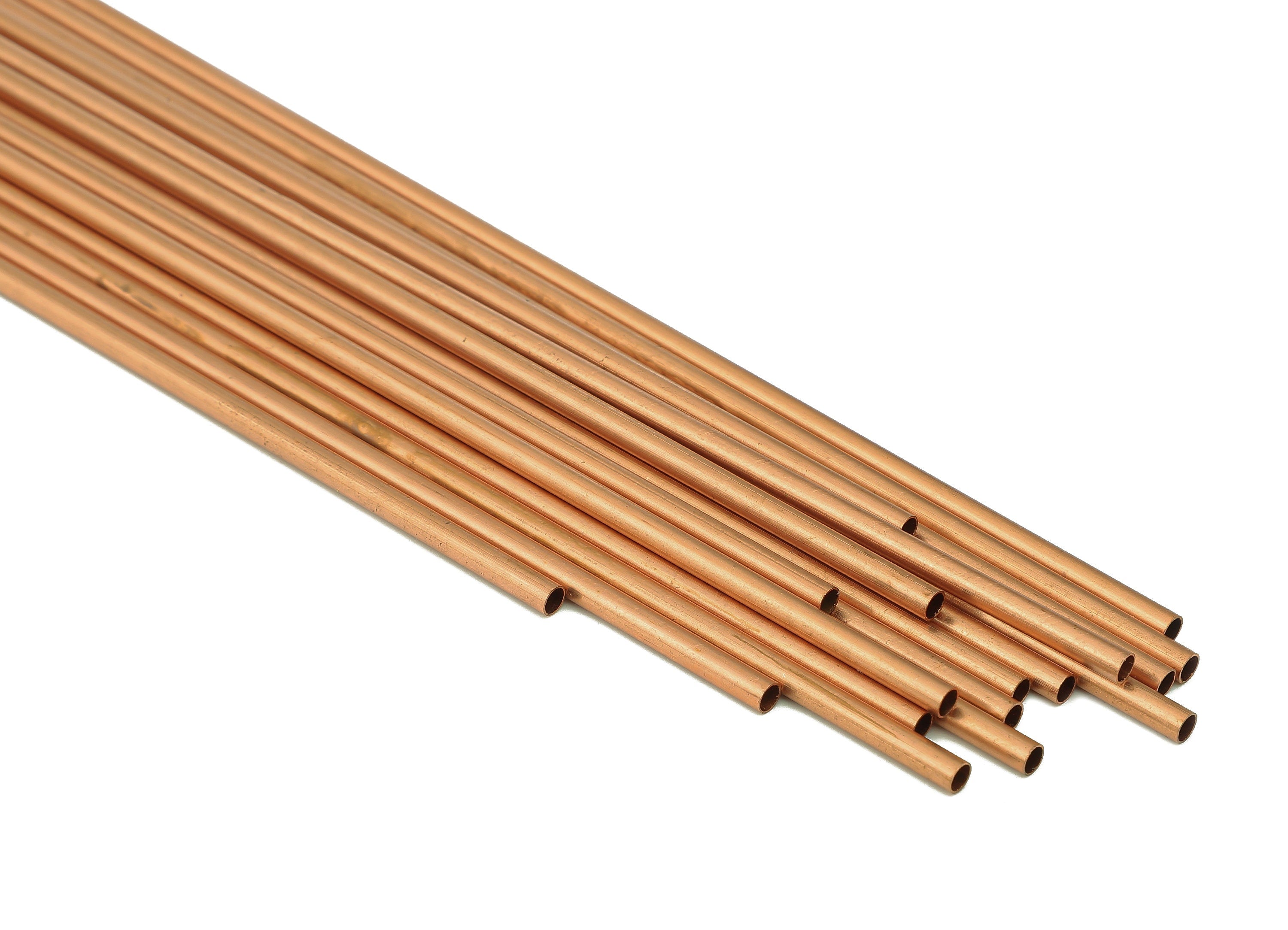 Copper Himmeli Tubes - Raw Copper Round Himmeli DIY Tube Beads - Circle Pipes for Geometric - For Air Plants - 3x0.2x300mm - PP8146-300 - DOMEDBAZAAR