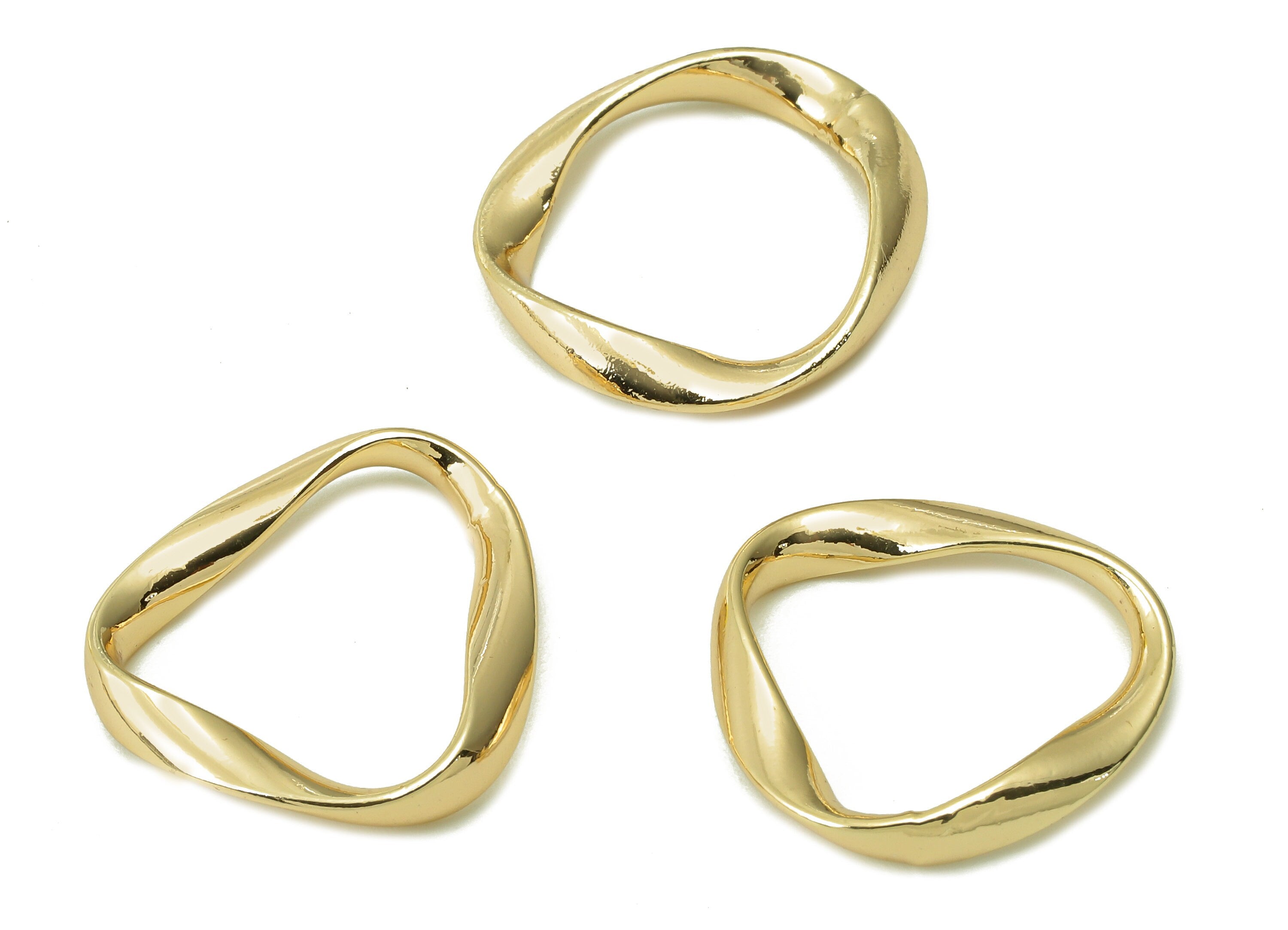 Brass Irregular Ring - Gold Geometry Ring - Gold Triangle Hoop - 18K Real Gold Plated Brass - 20.1x20.1x1.5mm - RGP5393 - DOMEDBAZAAR