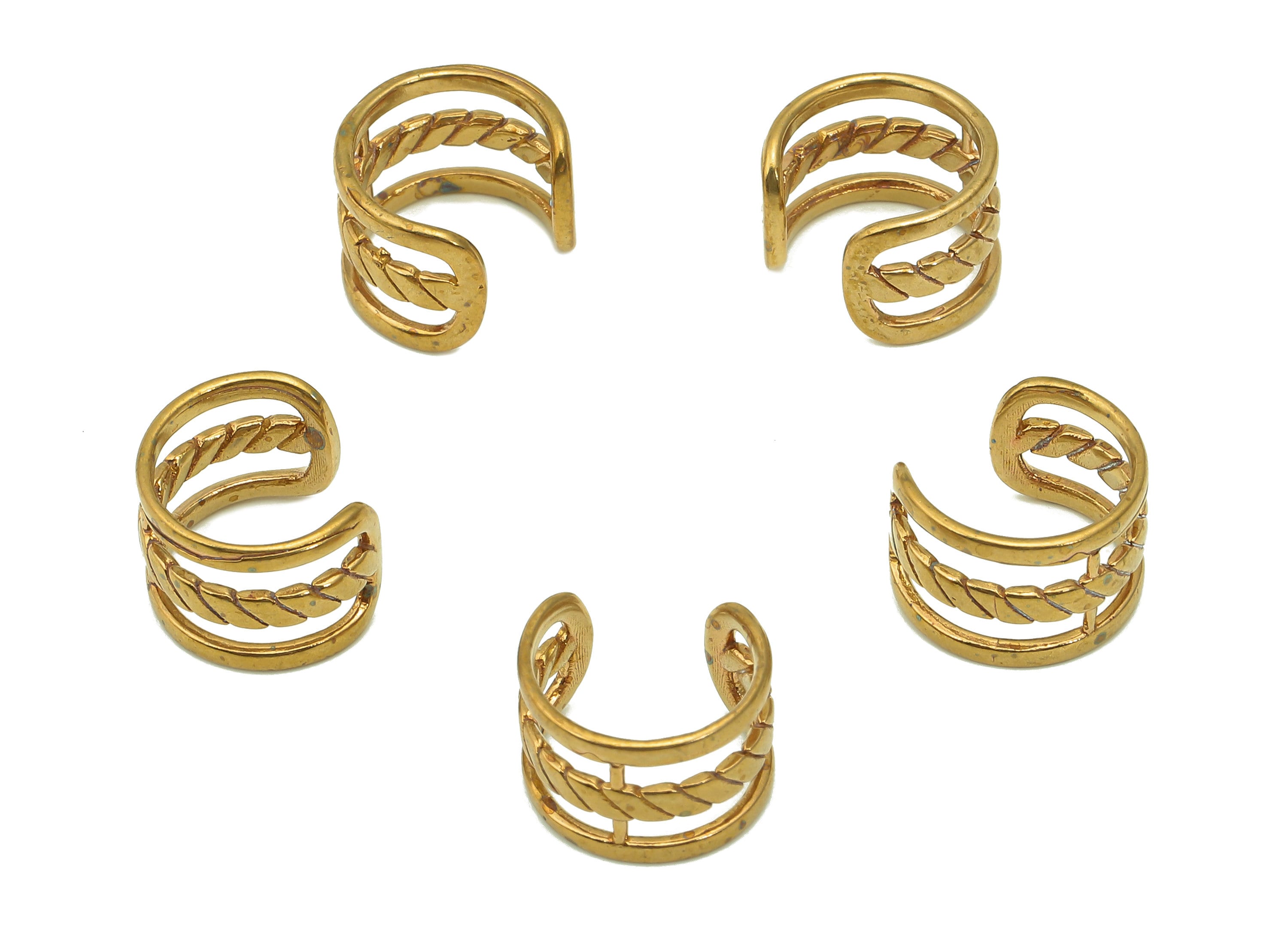 Brass Mini Open Round C Ring - Raw Brass Circle Ear Clip - Wide Hoop Hollow Ear Cuff - Cuff Earring - Gift For Her - 11.8x10.6x1mm - PP8083 - DOMEDBAZAAR