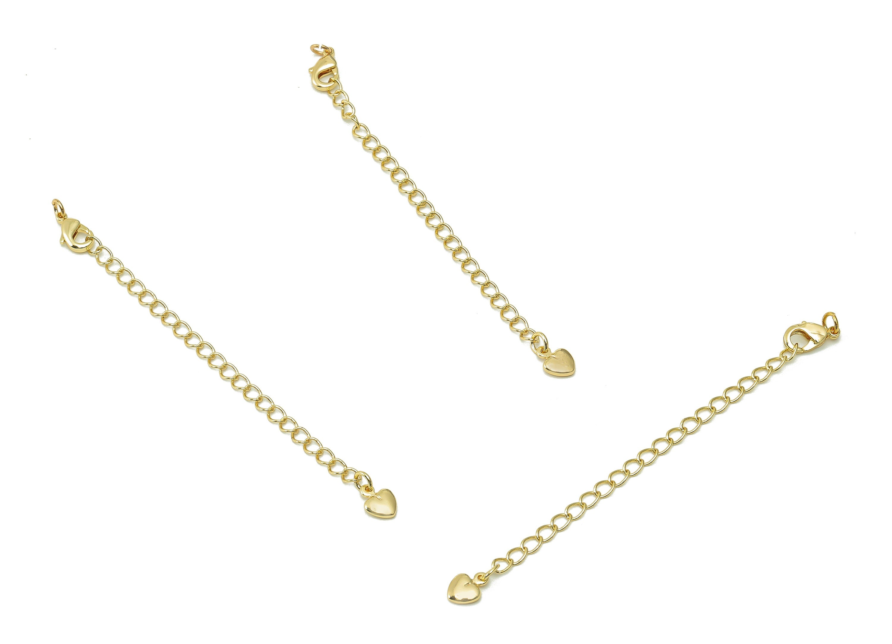 Brass Heart Curb Chain Clasp - Gold Heart Connector - Parrot Clasp - Lobster Claw Clasps - 18K Real Gold Plating - 84.5x5.6x1.8mm - RGP5427A - DOMEDBAZAAR