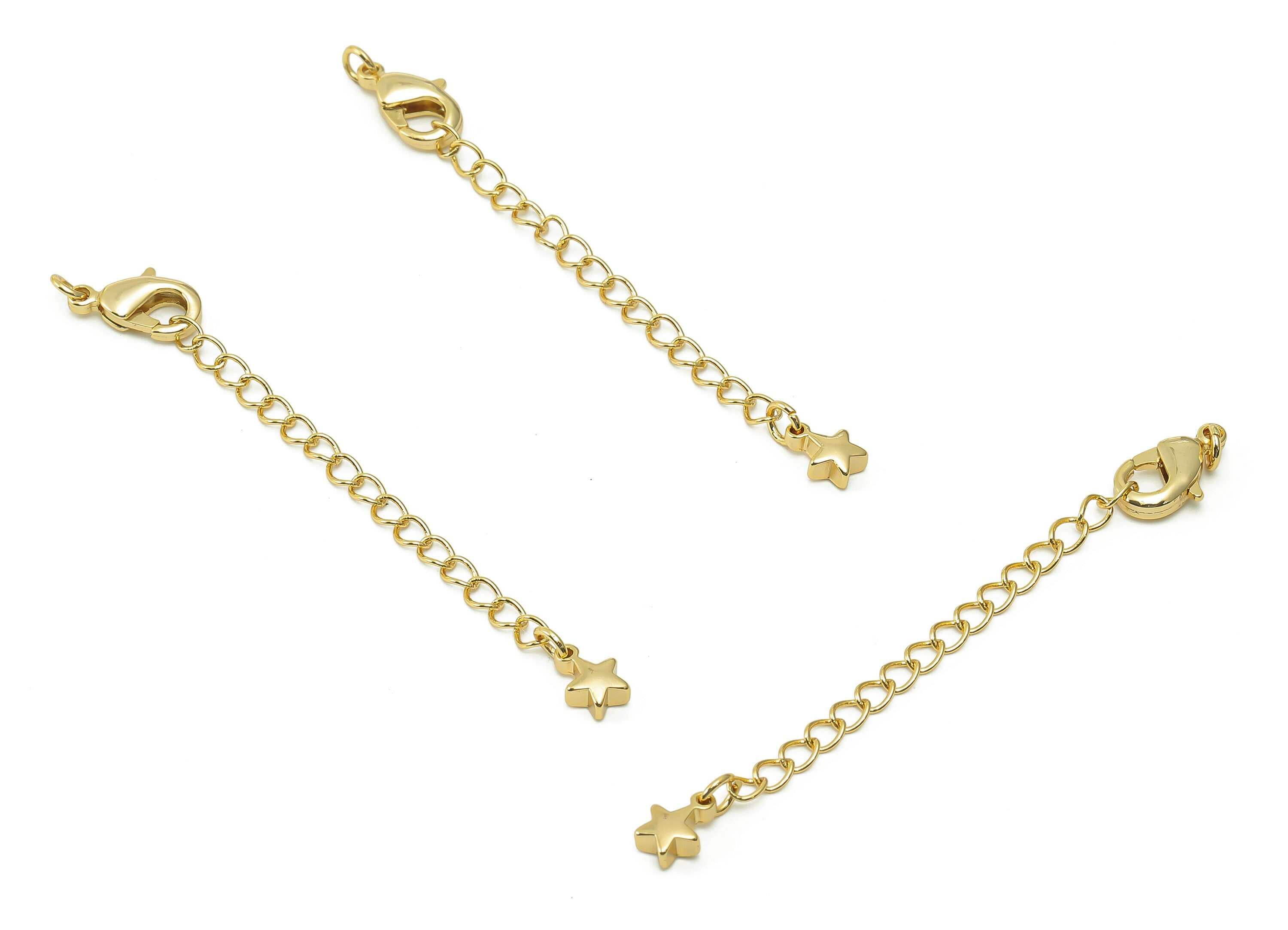 Brass Star Curb Chain Clasp - Gold Star Connector - Parrot Clasp - Lobster Claw Clasps - 18K Real Gold Plating - 69.5x6.95x2.3mm - RGP5427D - DOMEDBAZAAR