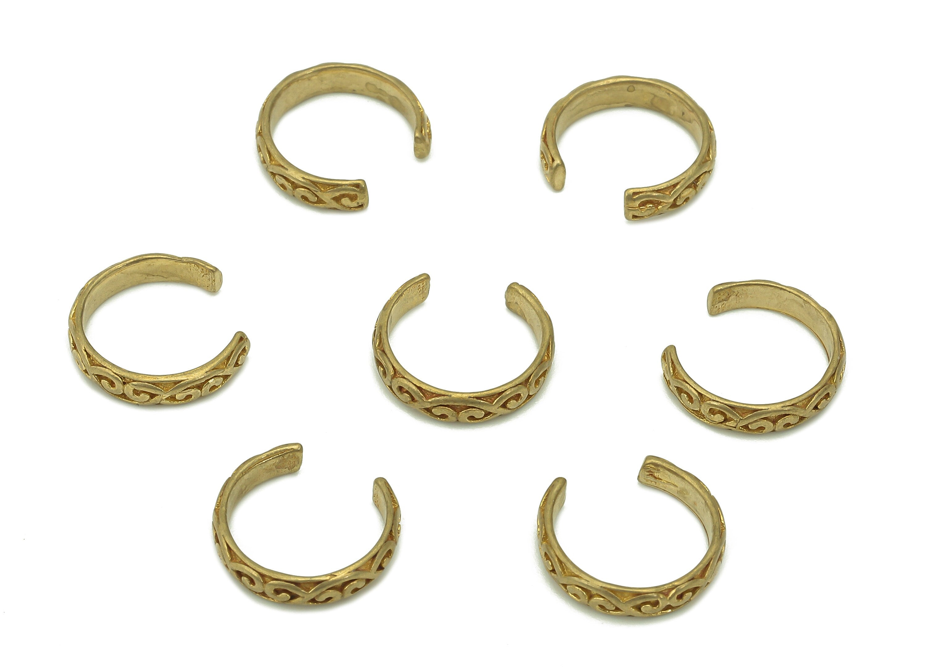 Brass Mini Open Round C Ring - Raw Brass Huggie Hoop Earring Clip - Textured Cuff Earring - Semicircle Ring Ear Cuff - 10.9x10.5x1mm -PP8098 - DOMEDBAZAAR