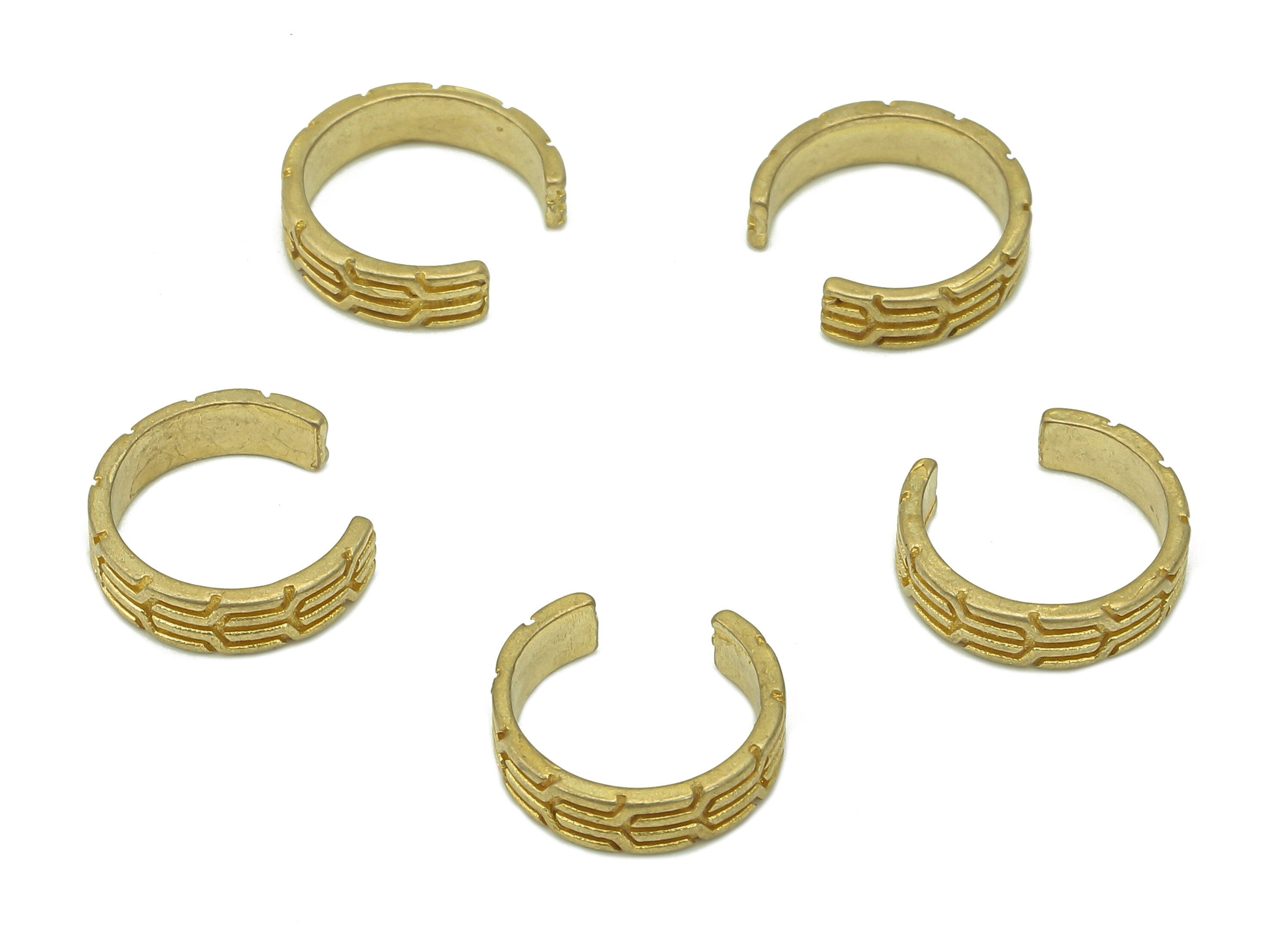 Brass Mini Open Round C Ring - Raw Brass Huggie Hoop Earring Clip - Textured Cuff Earring - Semicircle Ring Ear Cuff - 10.9x10.8x1mm -PP8109 - DOMEDBAZAAR