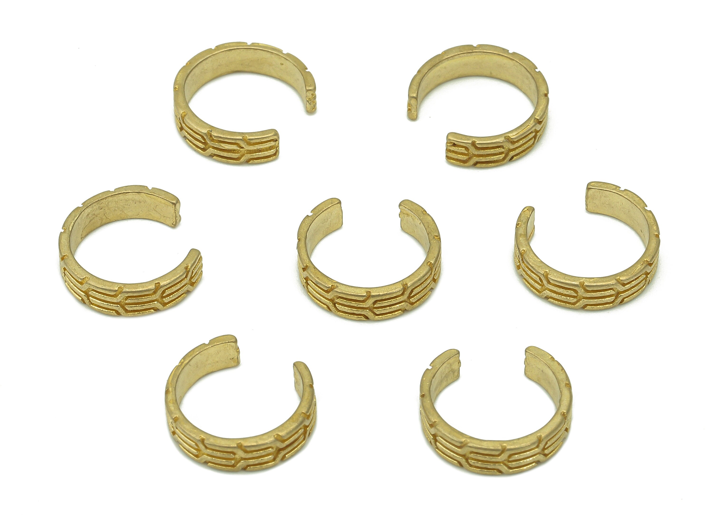 Brass Mini Open Round C Ring - Raw Brass Huggie Hoop Earring Clip - Textured Cuff Earring - Semicircle Ring Ear Cuff - 10.9x10.8x1mm -PP8109 - DOMEDBAZAAR