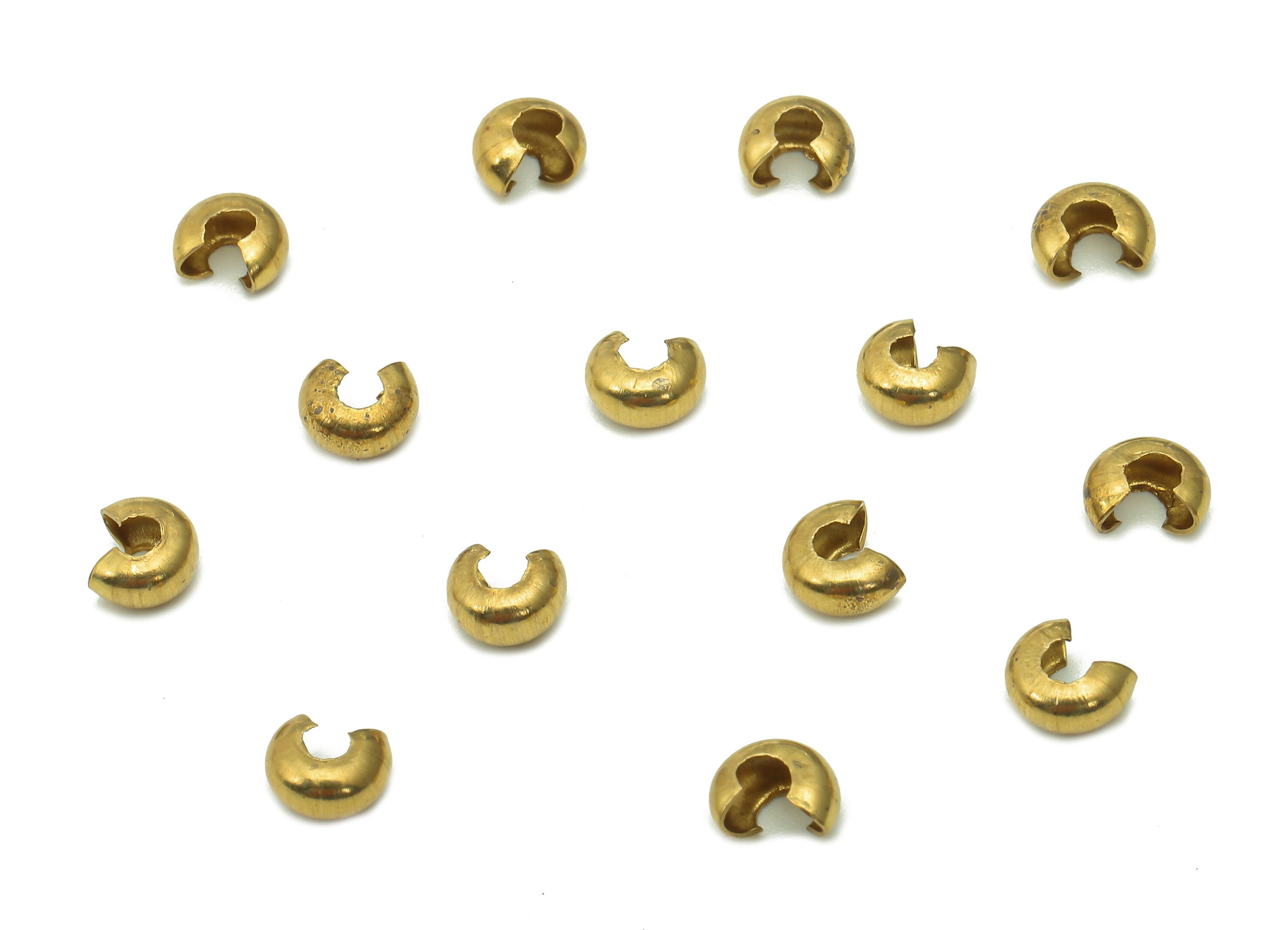 Brass Open Hoop Elevator Lock - Raw Brass Elevator Lock For Chain - Mini C Hoop Bracelet - Necklace Findings - 5.5x4.4x1.3mm - PP8073 - DOMEDBAZAAR