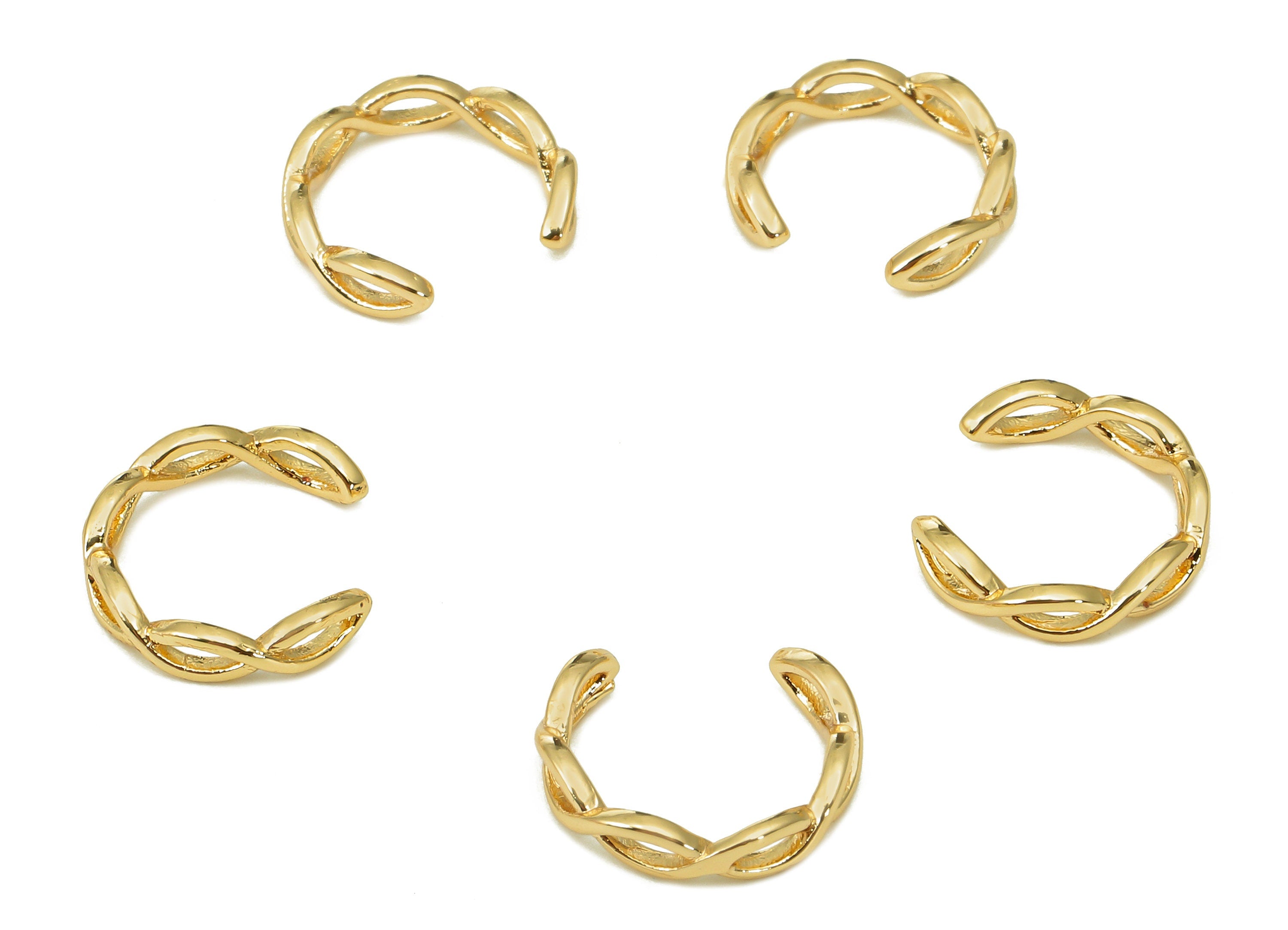 Brass Marquise Open Round C Ring - Hollow Hoop Ear Clip - Hoop Earring Cuff - 18K Real Gold Plating Cuff Ear - 11.2x2.5x1mm - RGP5539 - DOMEDBAZAAR