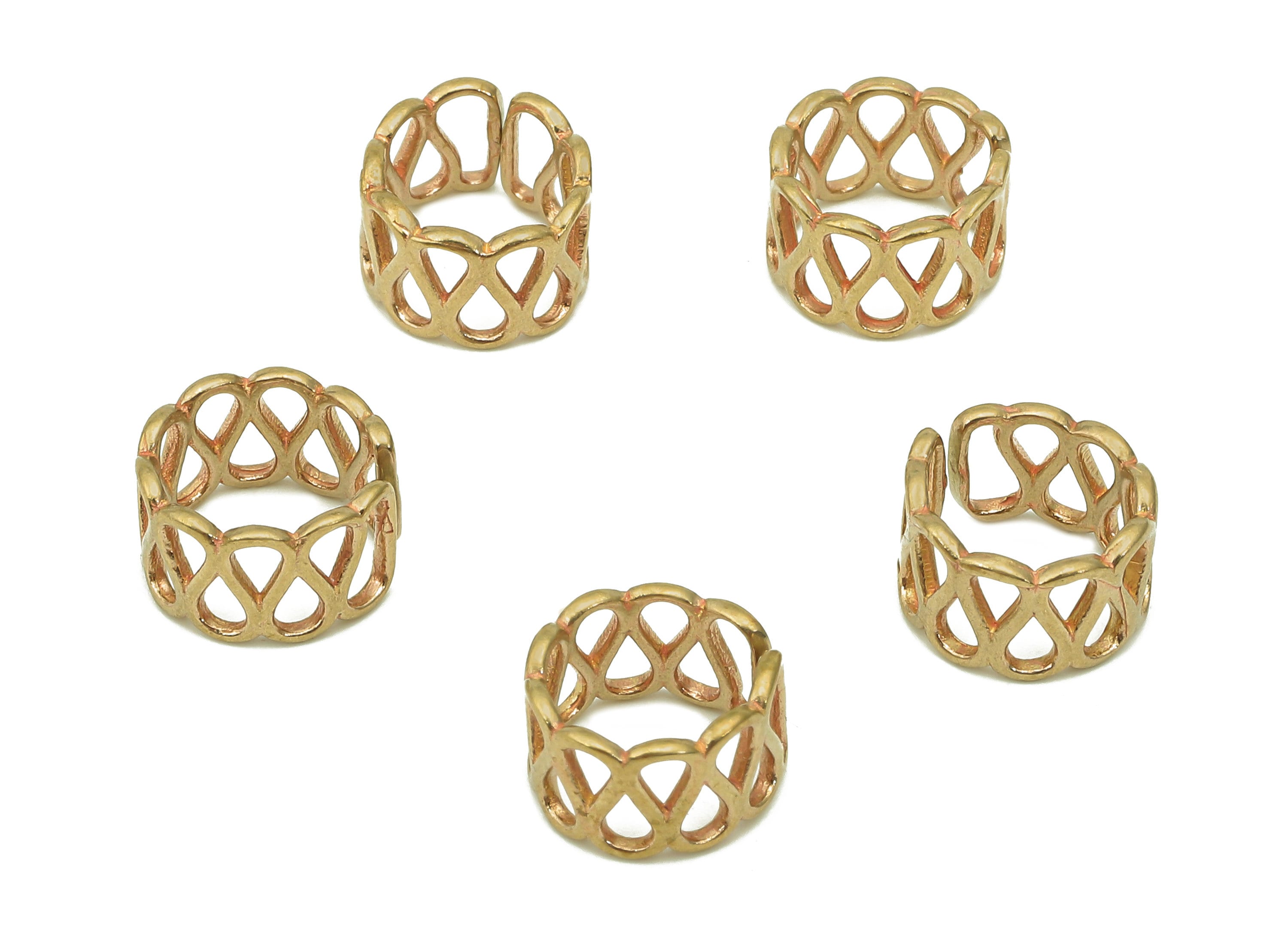 Brass Drop Open Round C Ring - Raw Brass Teardrop Hollow Cuff Ear - Circle Hoop Ear Cuff - Wide Earring Cuff - 9.33x6.12x0.84mm - PP8147 - DOMEDBAZAAR