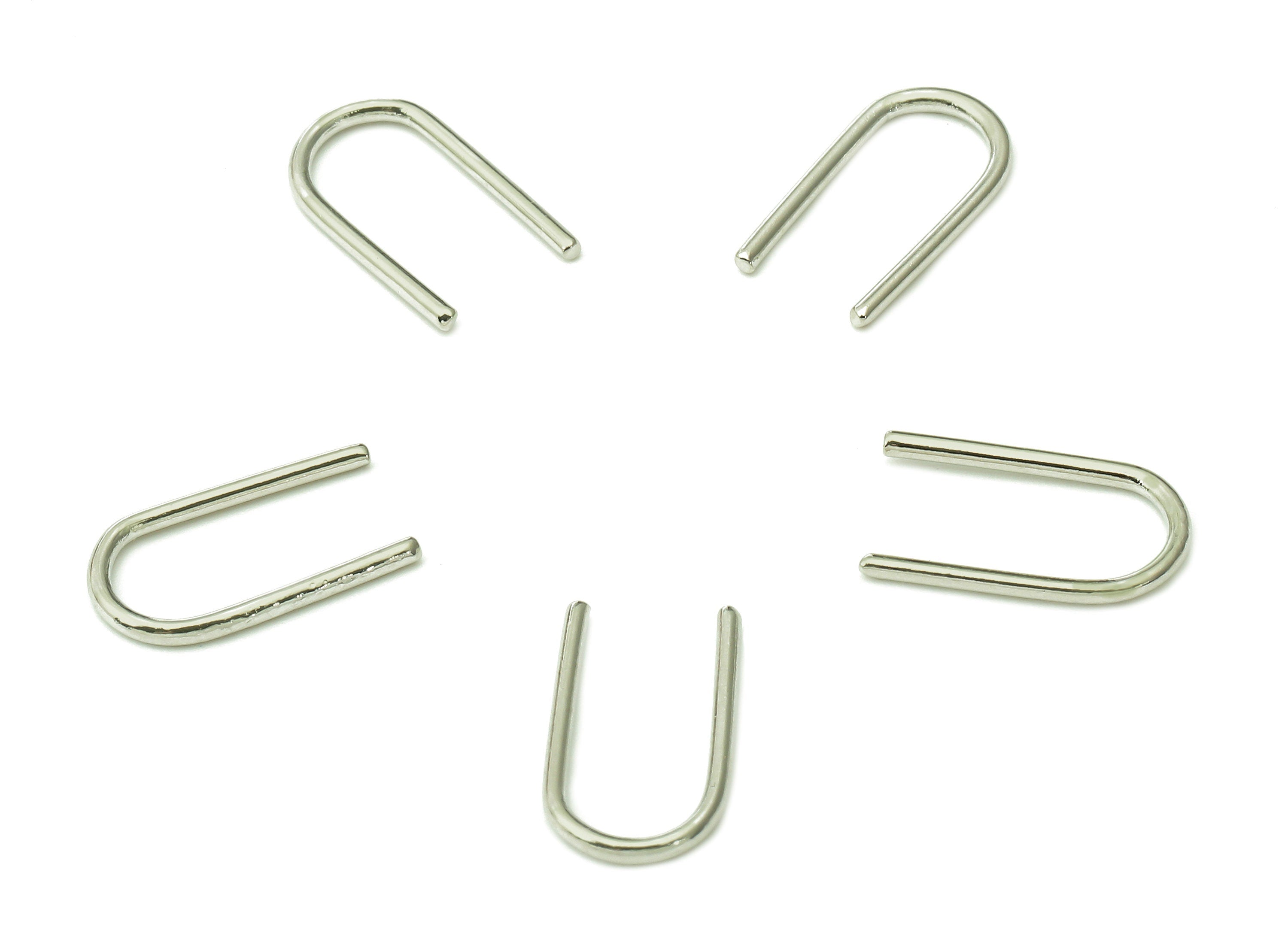 Brass U Earring Wire - Gold U Earrings - Gold U Earring Wire - Earring Wire - 18K Real White Gold Plating - 12.6x7.1x1mm - RGP5454S - DOMEDBAZAAR