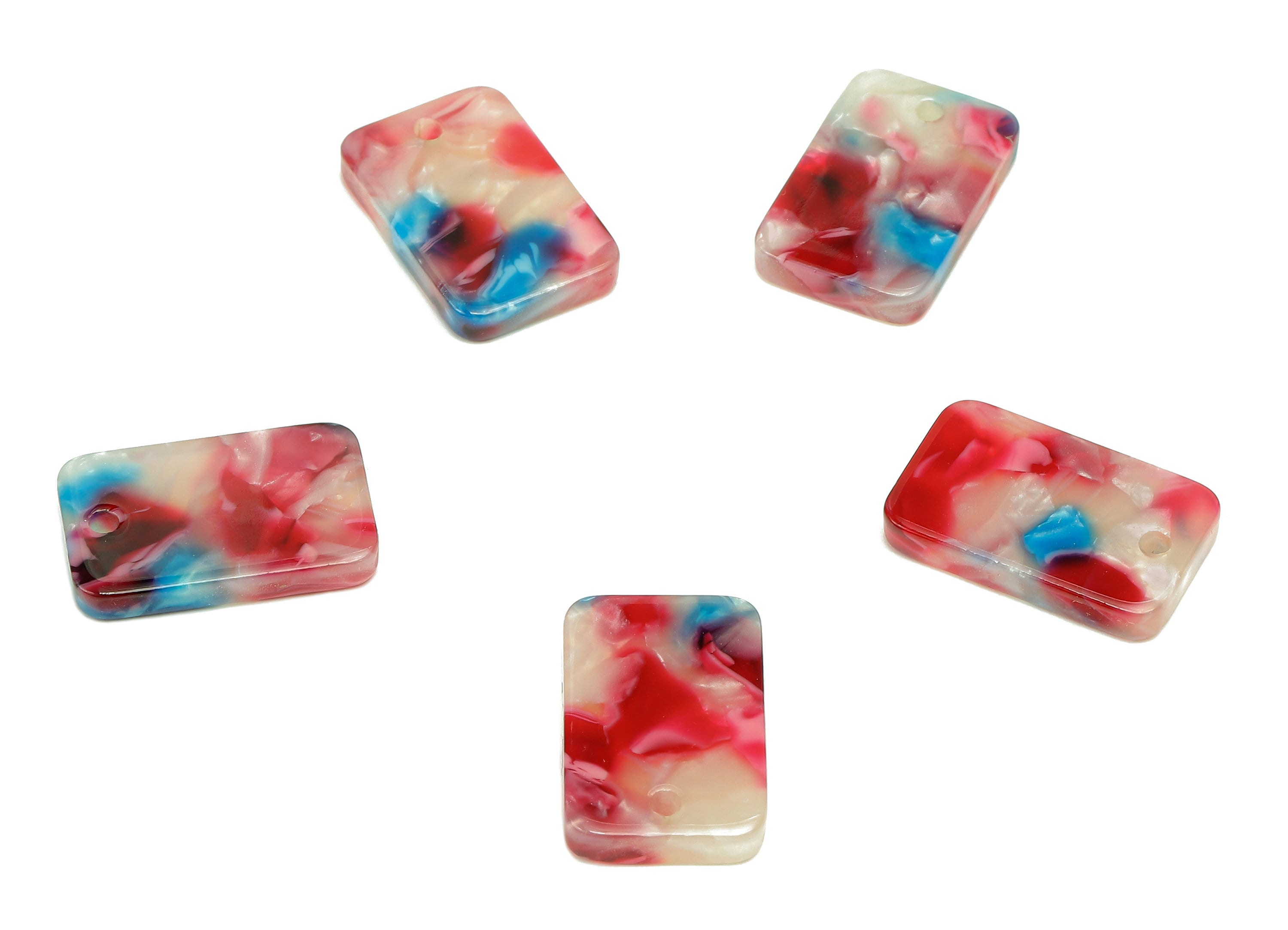 Acetate Rectangle Earring Charm - Mini Rectangle charm With Hole - Rectangle Pendant - Color Code: A52 - 16.7x10.7x2.6mm - AC1143-A52 - DOMEDBAZAAR