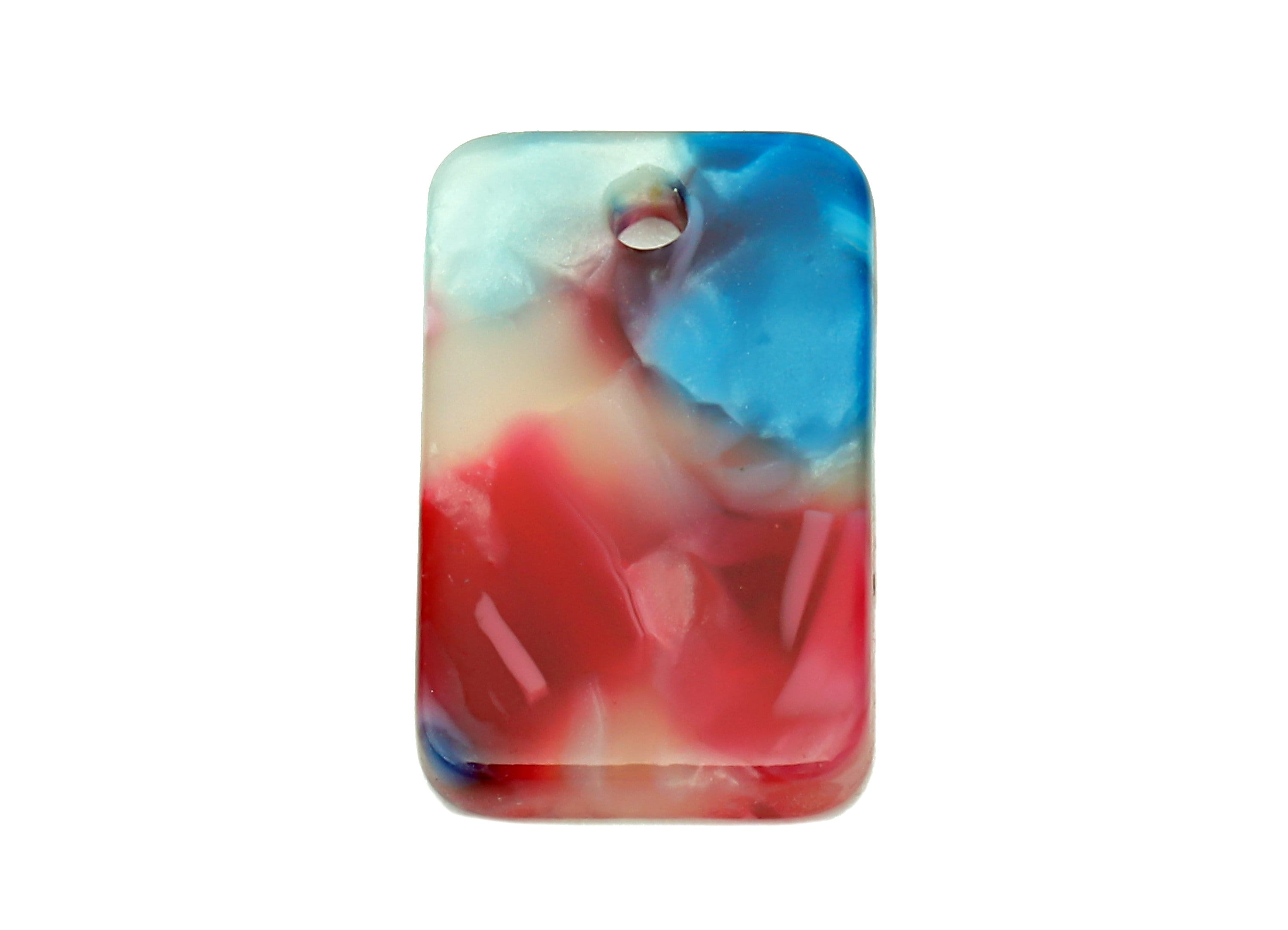 Acetate Rectangle Earring Charm - Mini Rectangle charm With Hole - Rectangle Pendant - Color Code: A52 - 16.7x10.7x2.6mm - AC1143-A52 - DOMEDBAZAAR
