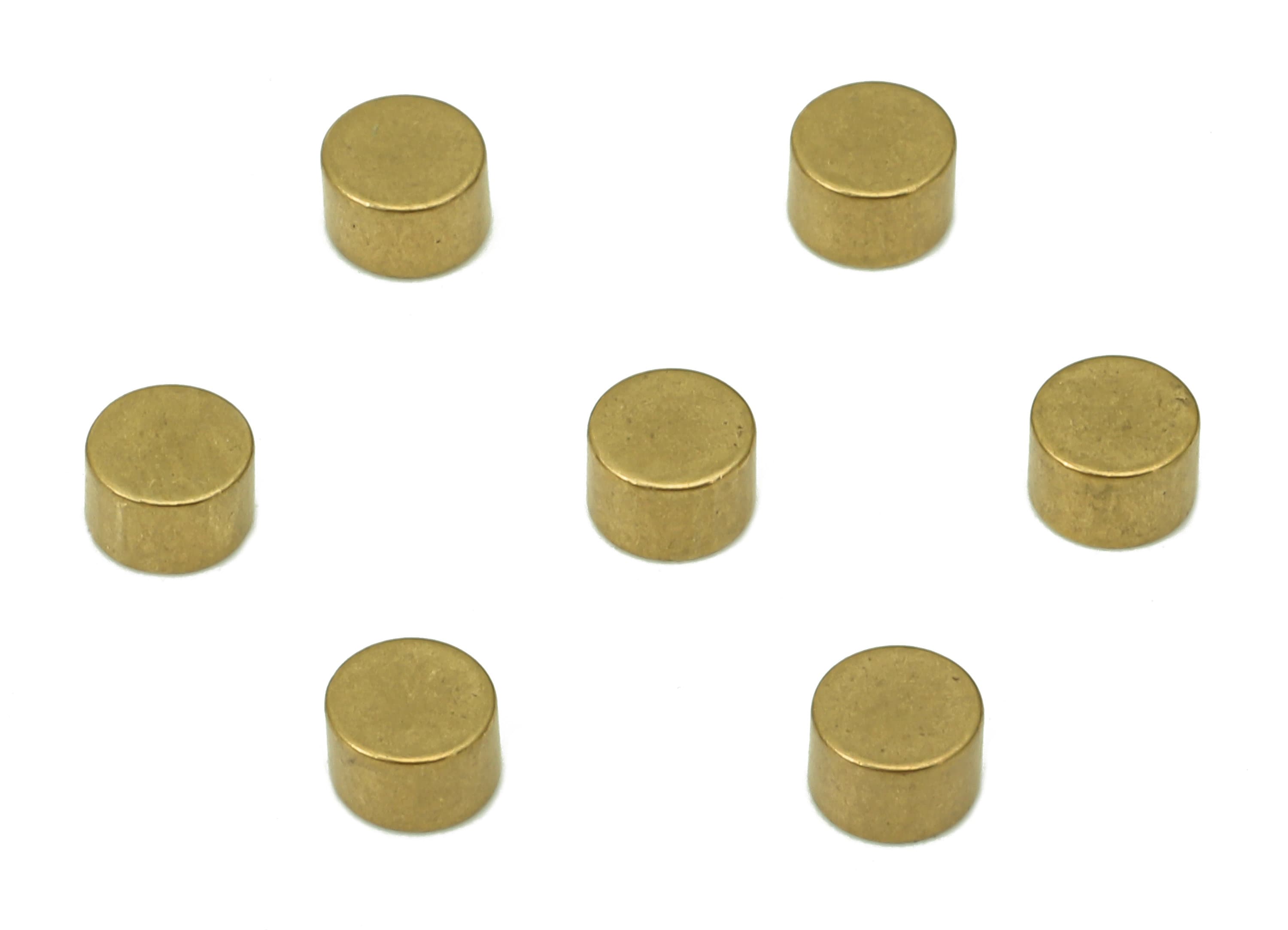 Brass Thick Cyclinder Earring - Raw Brass Mini Circle Earring - Mini Thick Round Disc Earring - Brass Findings - 3.9x3.9x2.5mm - PP8069 - DOMEDBAZAAR