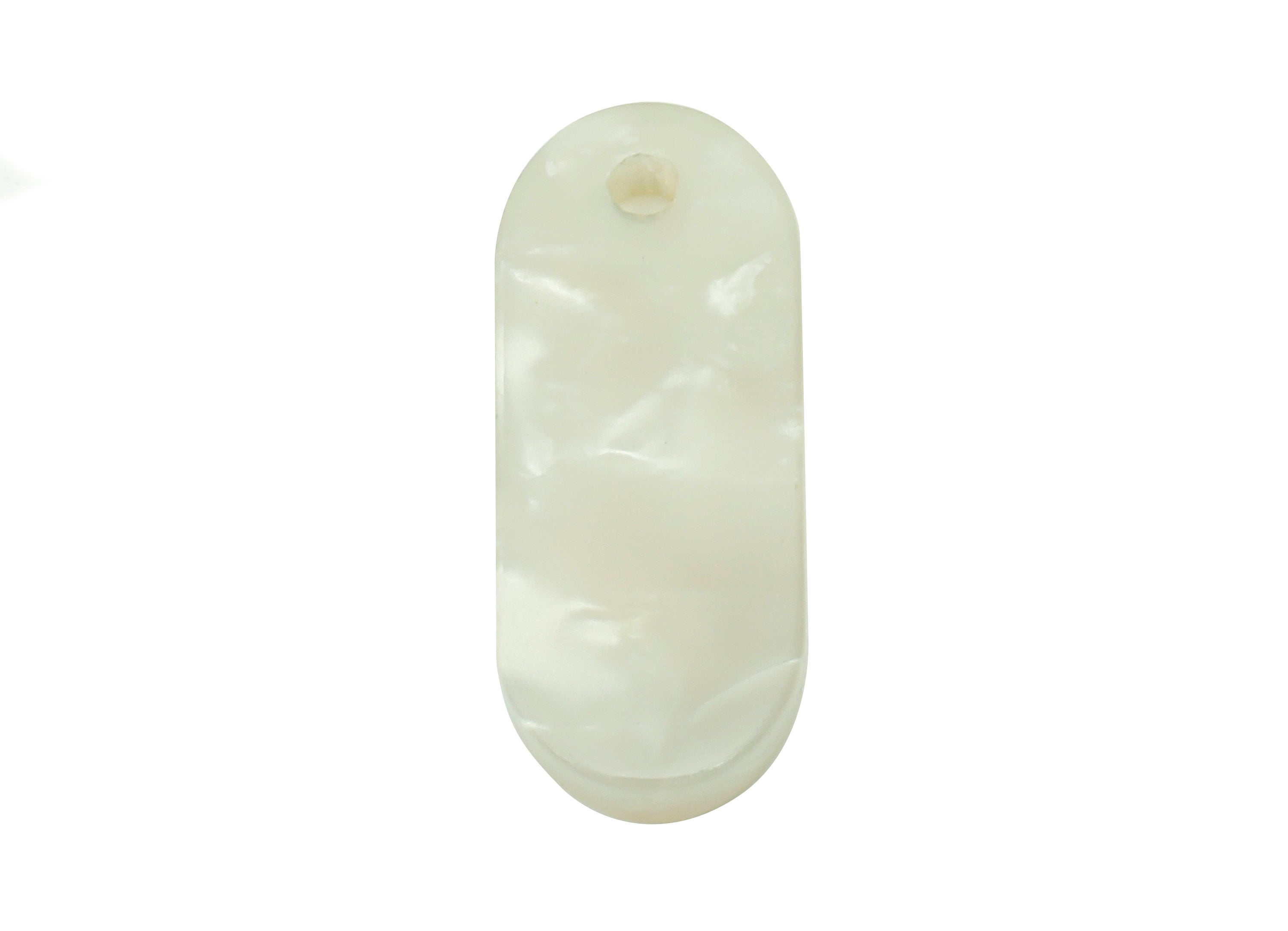 Acetate Oval Rectangle Earring Charm - Ivory Oval Pendant With Hole - Earring Findings - Color Code: A12 - 18.5x7.5x2.6mm - AC1578-A12 - DOMEDBAZAAR