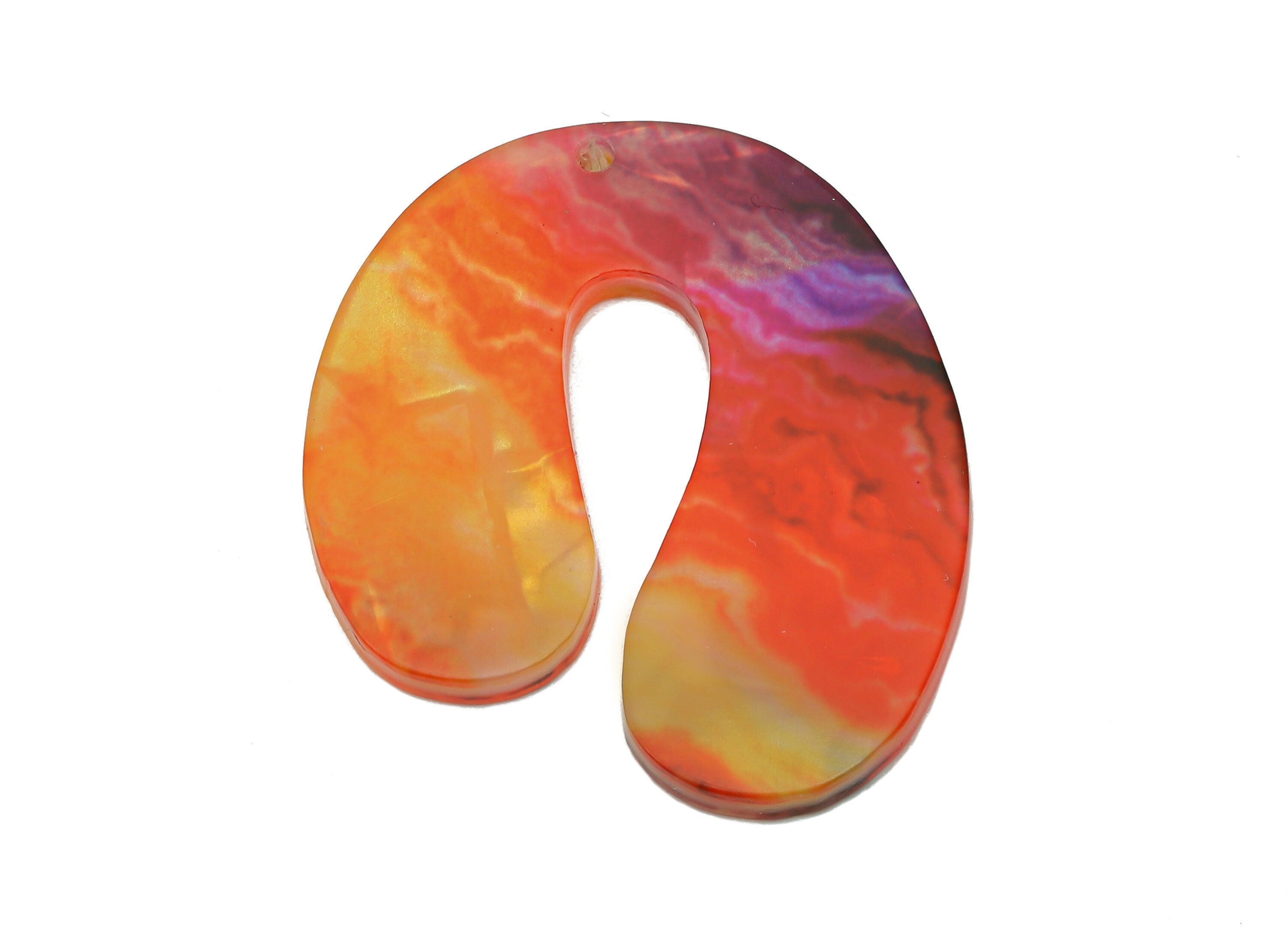 PVC U Rainbow Earring Charm - PVC U Sunset Pendant With Hole - Earring Findings - Color Code: A862 - 32.32x28.63x2.50mm - AC2537-A862 - DOMEDBAZAAR