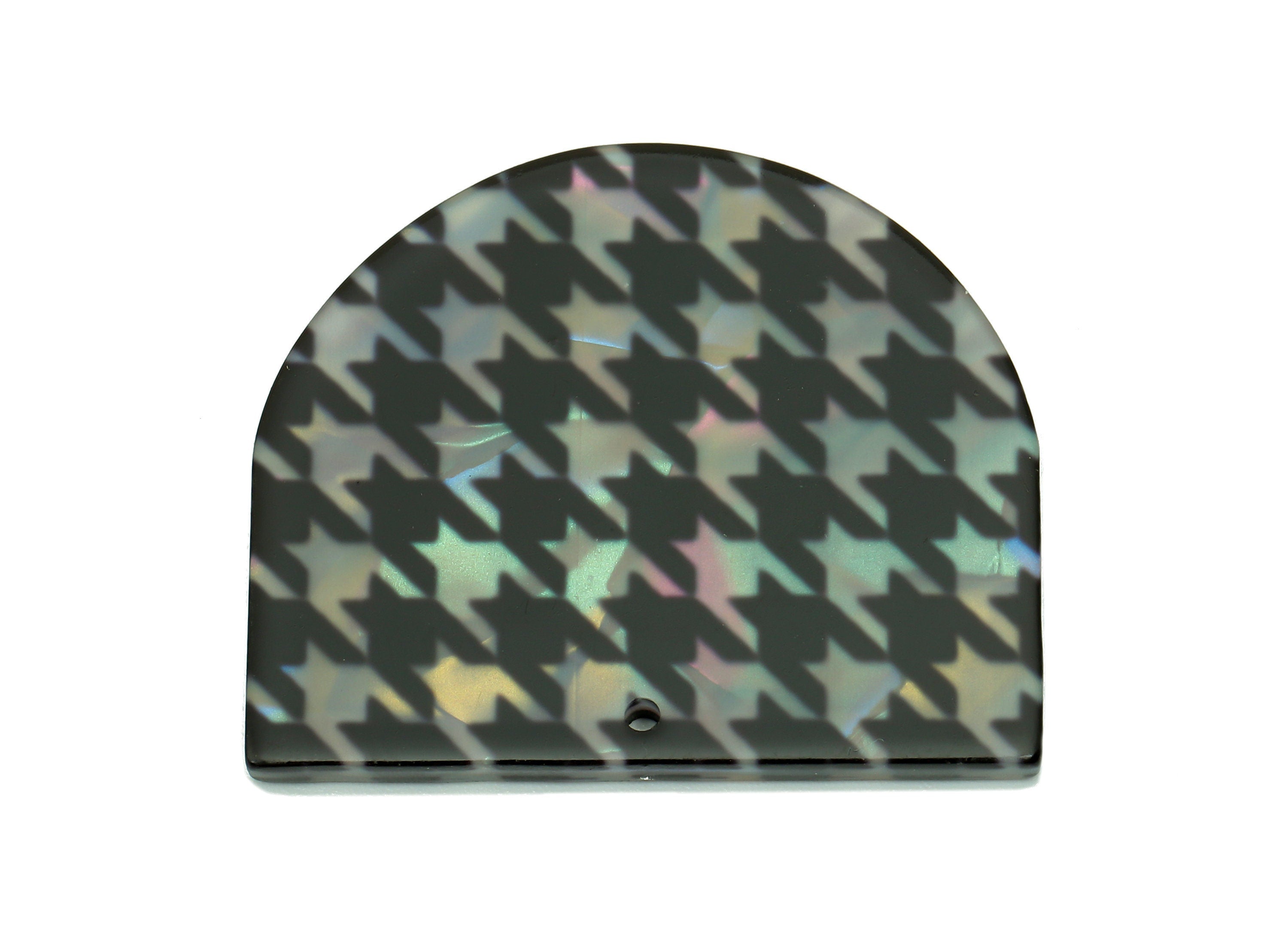 PVC Domed Geometry Earring Charm - Domed Pendant With Hole - Earring Findings - Color Code: A868 - 29x33.3x2.4mm - AC2541-A868 - DOMEDBAZAAR