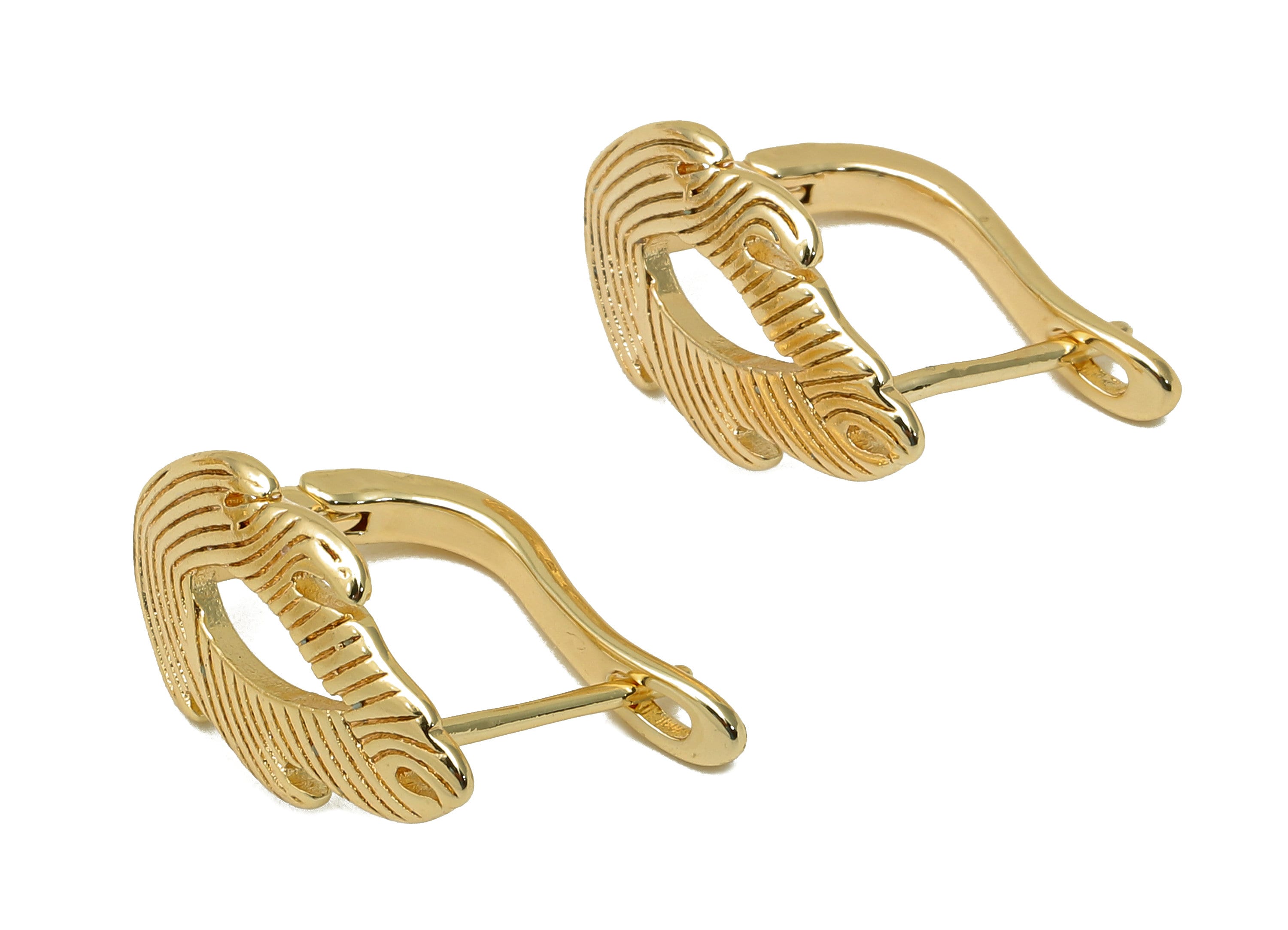 Brass Textured Fire Earring Clasp - Gold Flame Leverback Earring - Dots Clasps Earrings - 18K Real Gold Plating - 17.7x13.4x1.6mm - RGP5674 - DOMEDBAZAAR