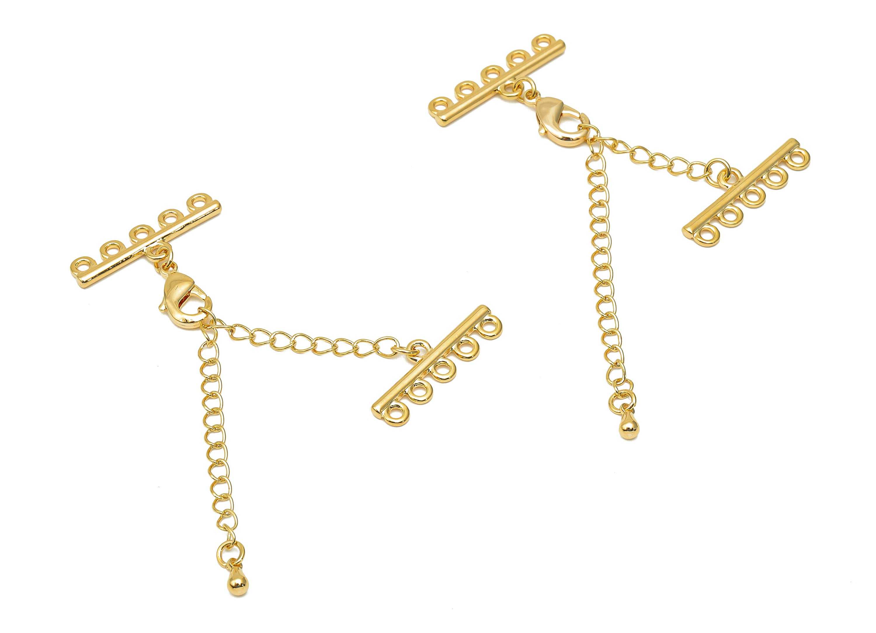 Extender Curb Chain - Bracelet Extender Safety Clasp - Drop Lobster Clasp - Extension Chain 5 Loops - Parrot Clasps-24.1x8.3x1.9mm-RGP5685-5 - DOMEDBAZAAR