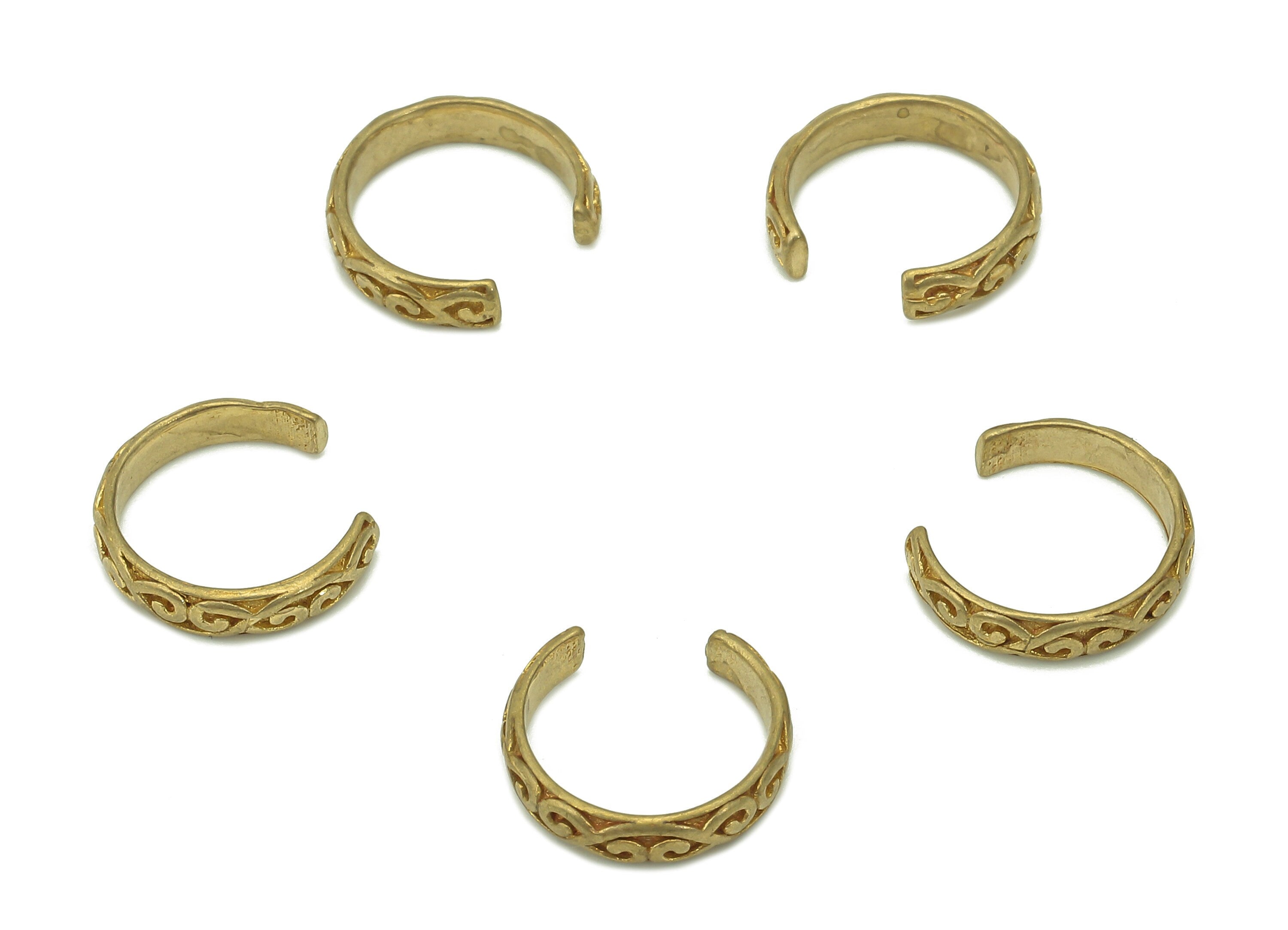 Brass Mini Open Round C Ring - Raw Brass Huggie Hoop Earring Clip - Textured Cuff Earring - Semicircle Ring Ear Cuff - 10.9x10.5x1mm -PP8098 - DOMEDBAZAAR