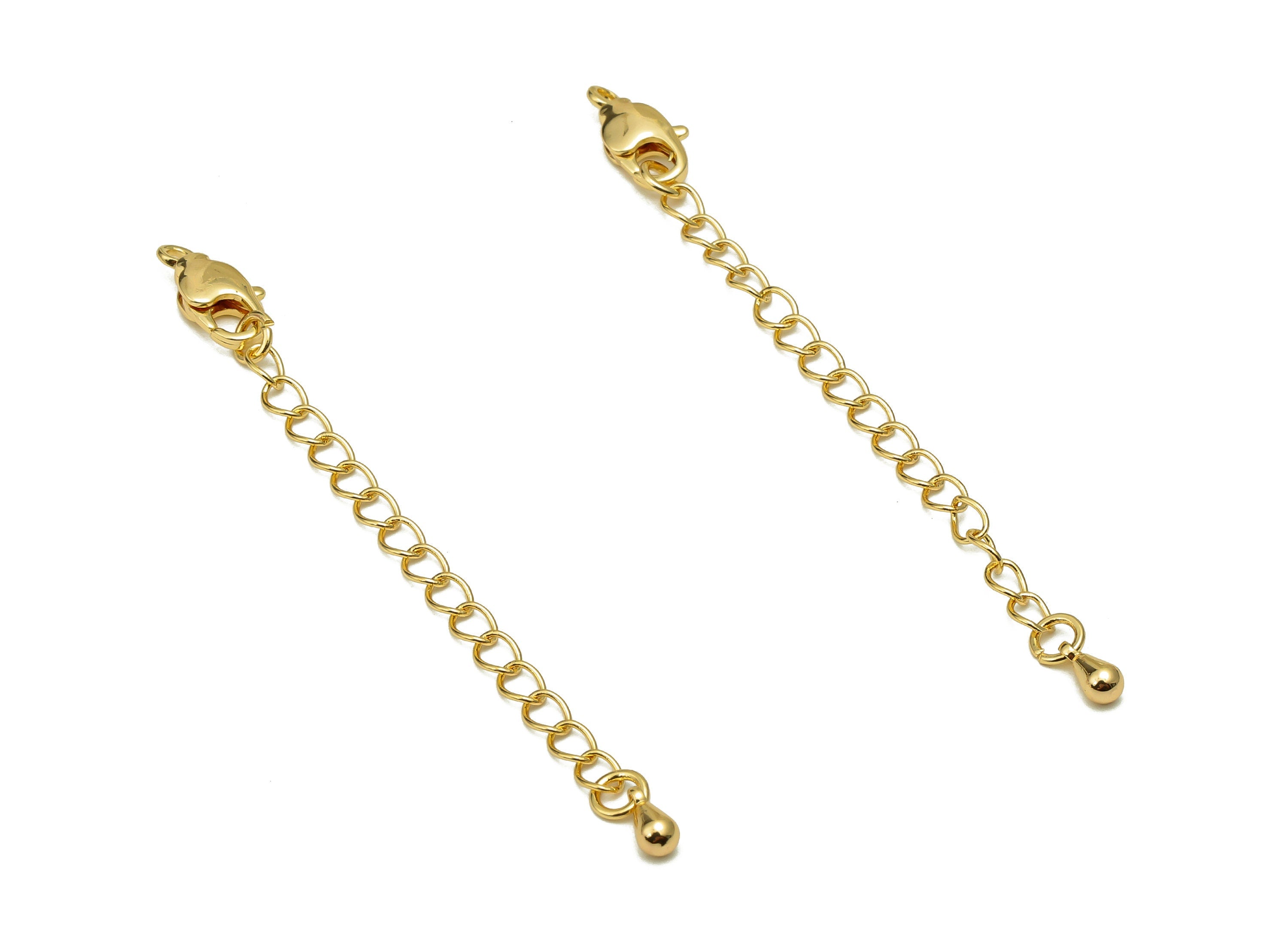 Extender Curb Chain - Extender Safety Clasp - Drop Lobster Clasp - Extension Chain - Parrot Clasps - 18K Real Gold Plating -71x6x3mm-RGP5570 - DOMEDBAZAAR