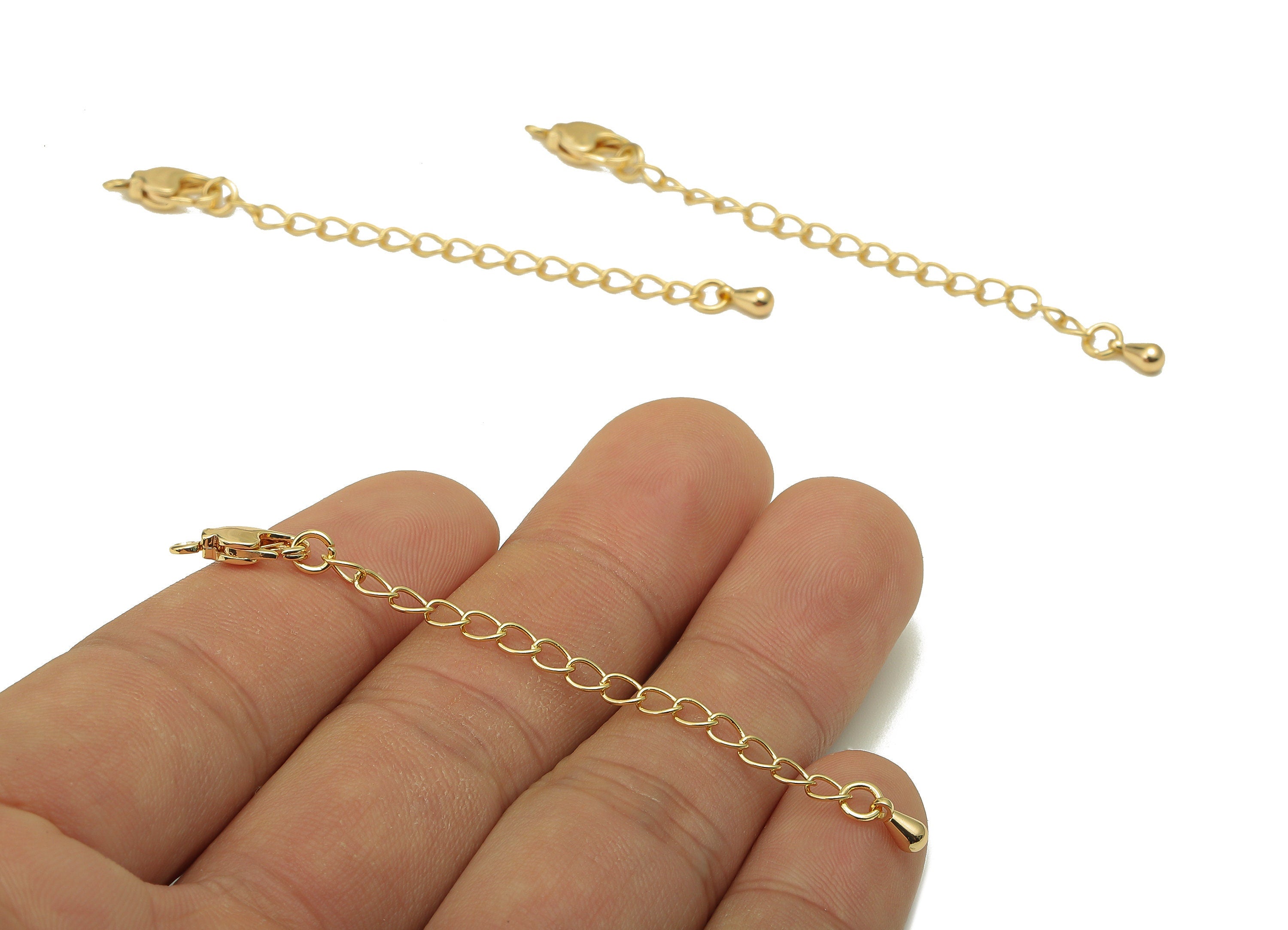 Extender Curb Chain - Extender Safety Clasp - Drop Lobster Clasp - Extension Chain - Parrot Clasps - 18K Real Gold Plating -71x6x3mm-RGP5570 - DOMEDBAZAAR